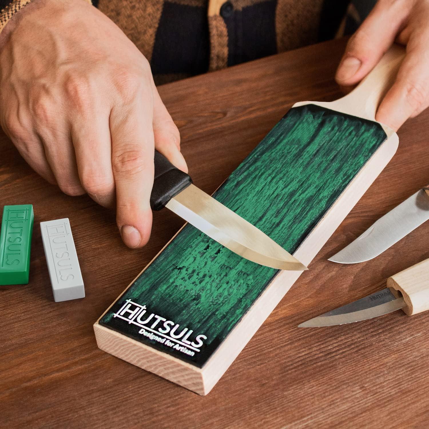 Bloque de Afilado de Cuero Hutsuls con Compuesto Verde 35.56x7.62 cm
