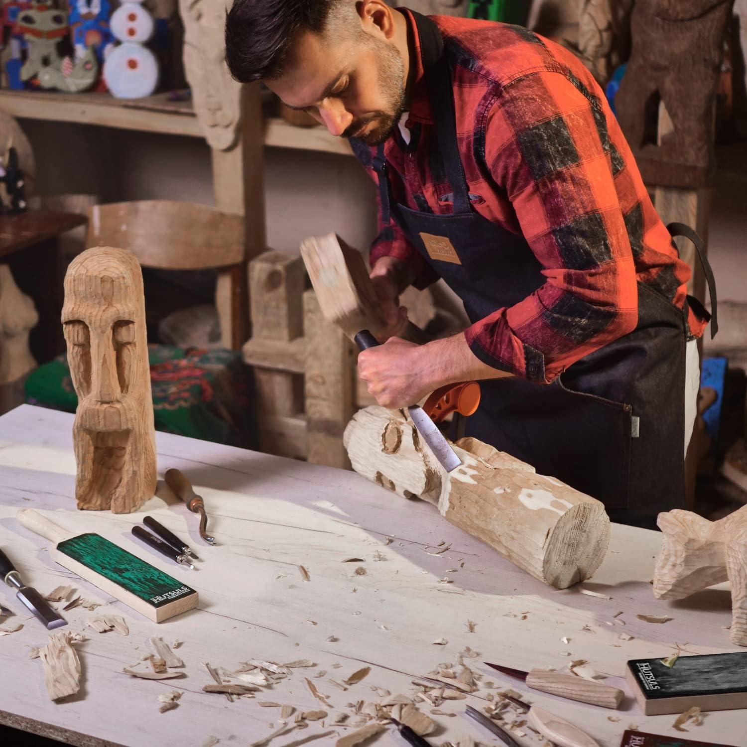 Bloque de Afilado de Cuero Hutsuls con Compuesto Verde 35.56x7.62 cm