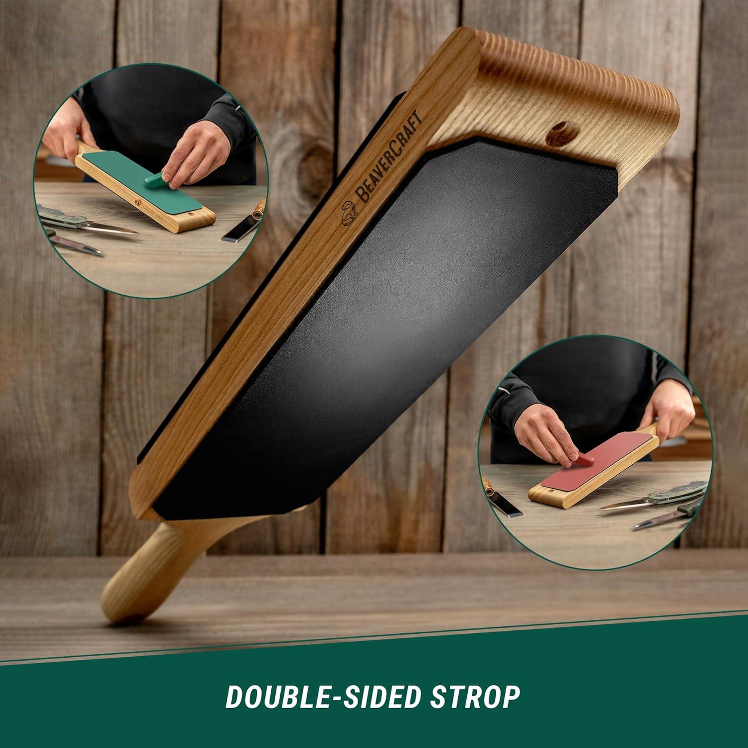 Kit de Afilado de Cuchillos BeaverCraft con Stropping de Piel 38.6 cm