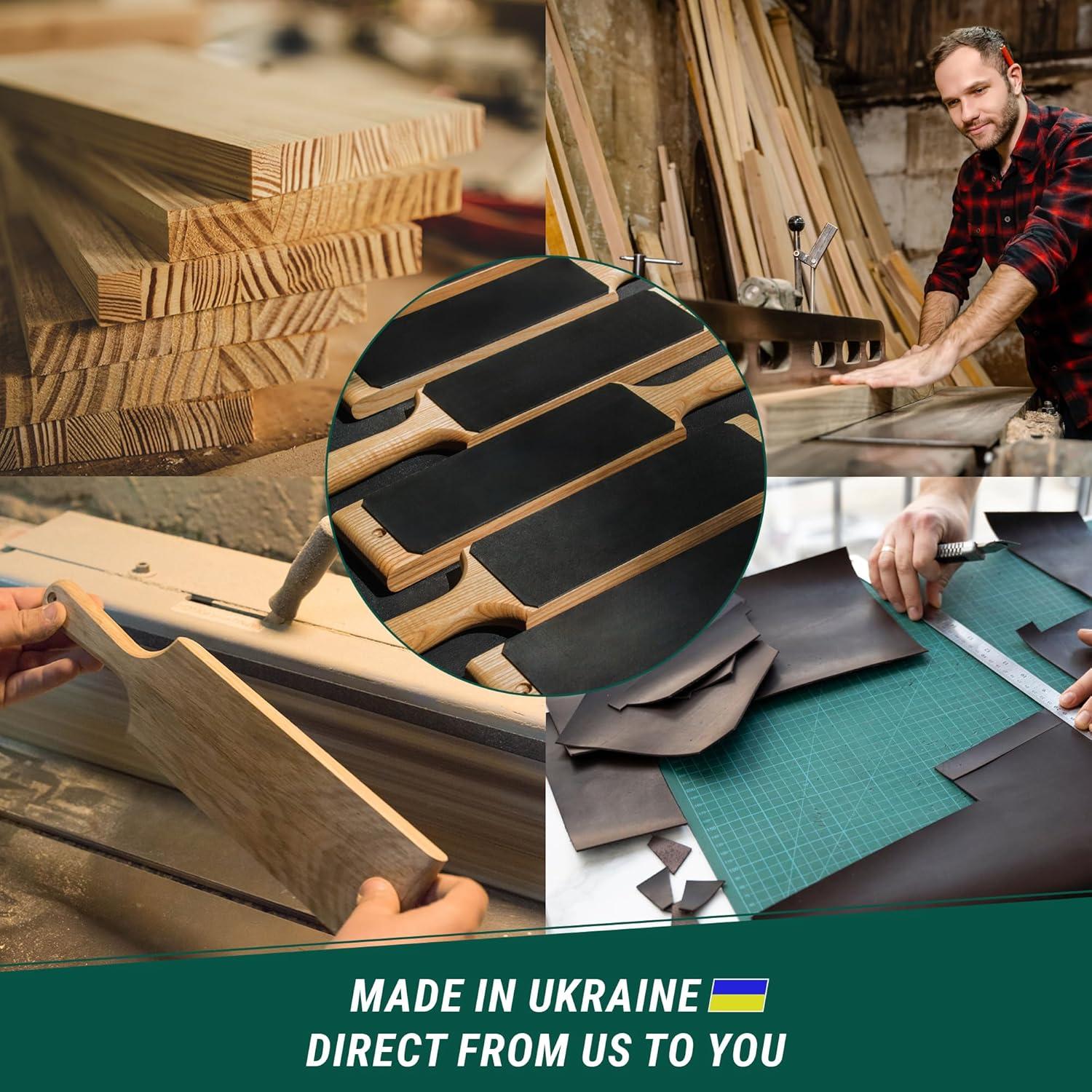 Kit de Afilado de Cuchillos BeaverCraft con Stropping de Piel 38.6 cm