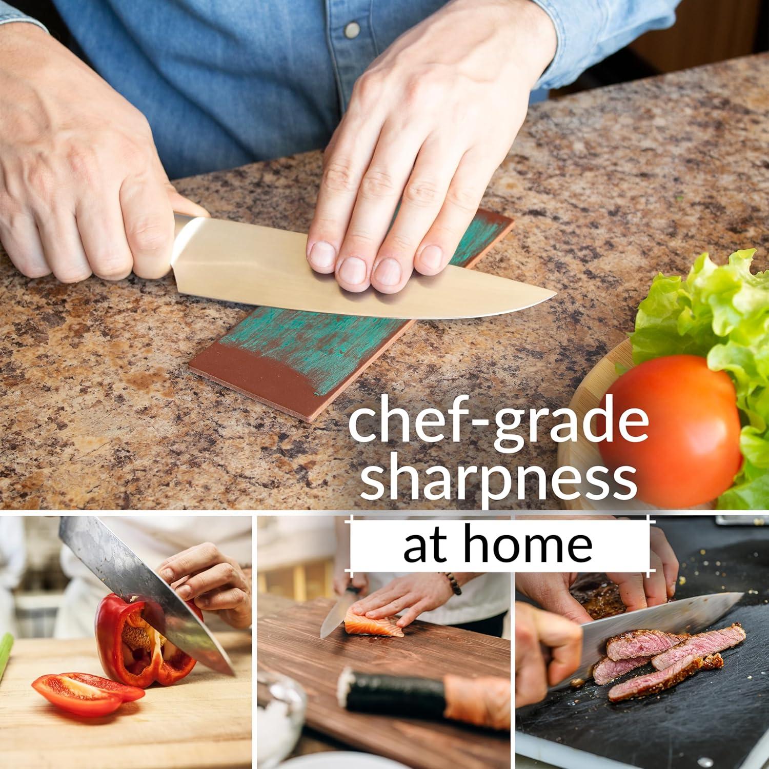 Cuchillo Afilador de Piel Hutsuls 20.32x7.62cm con Compuesto