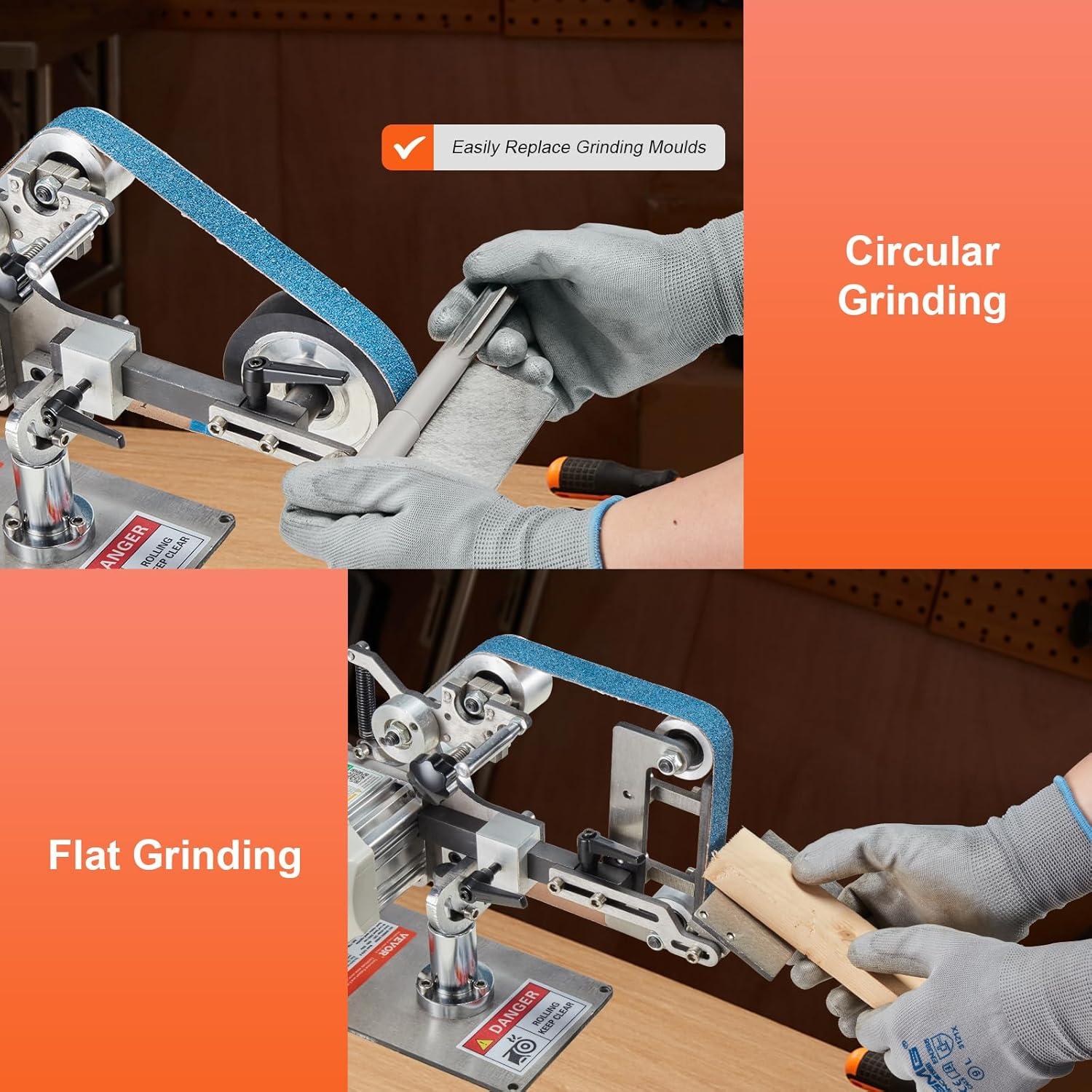 Pulidora de Banda VEVOR 550W 30x2.54cm Velocidad Variable