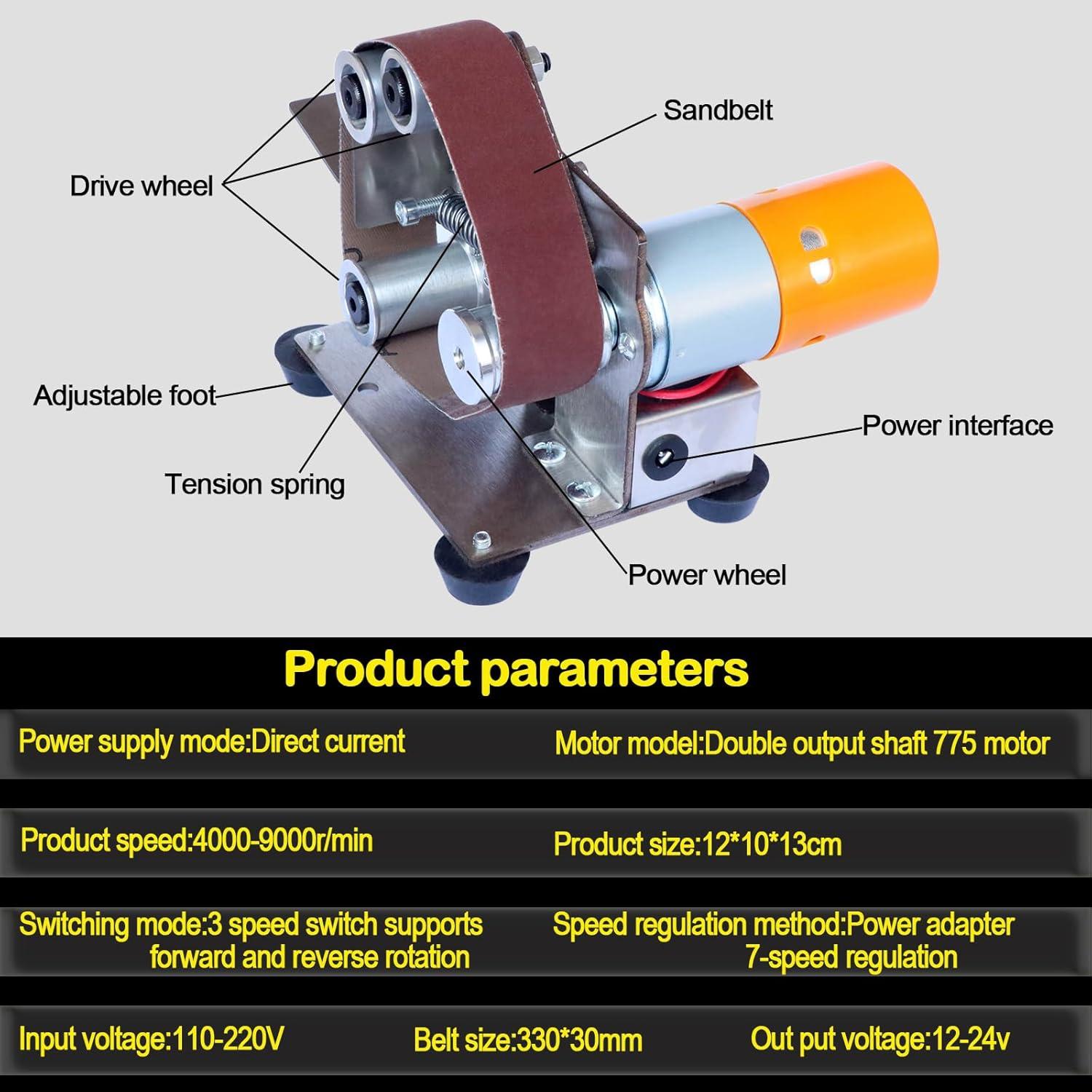 Pulidora de Cinta Eléctrica Hiqalty Mini 33x3 cm 20 Piezas