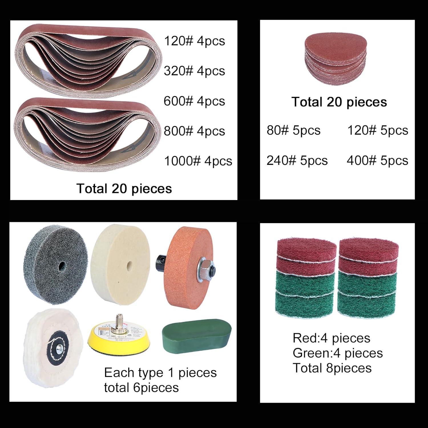 Pulidora de Cinta Eléctrica Hiqalty Mini 33x3 cm 20 Piezas