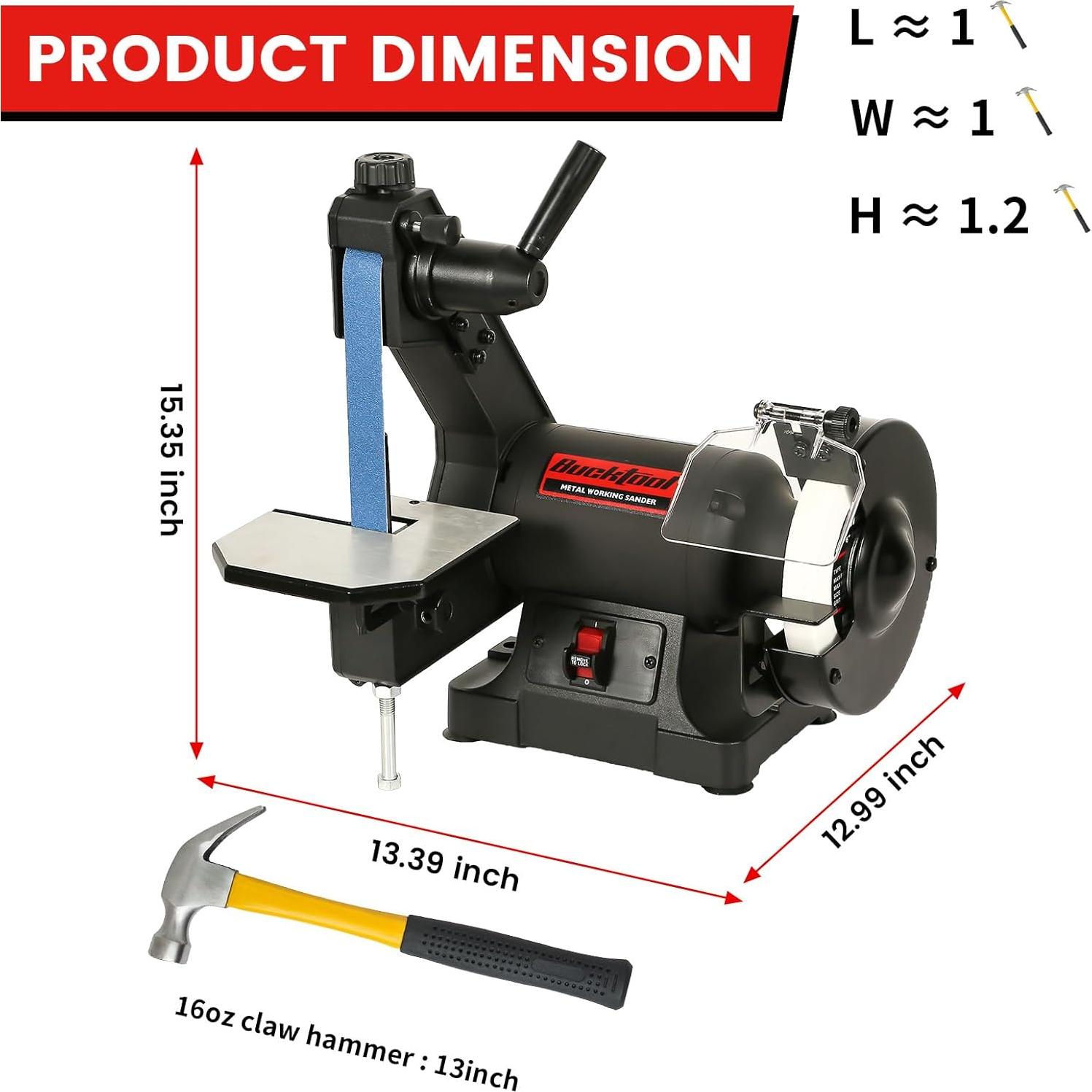 Lijadora de Banda de Banco Bucktool 1x30" 370W 1790 RPM