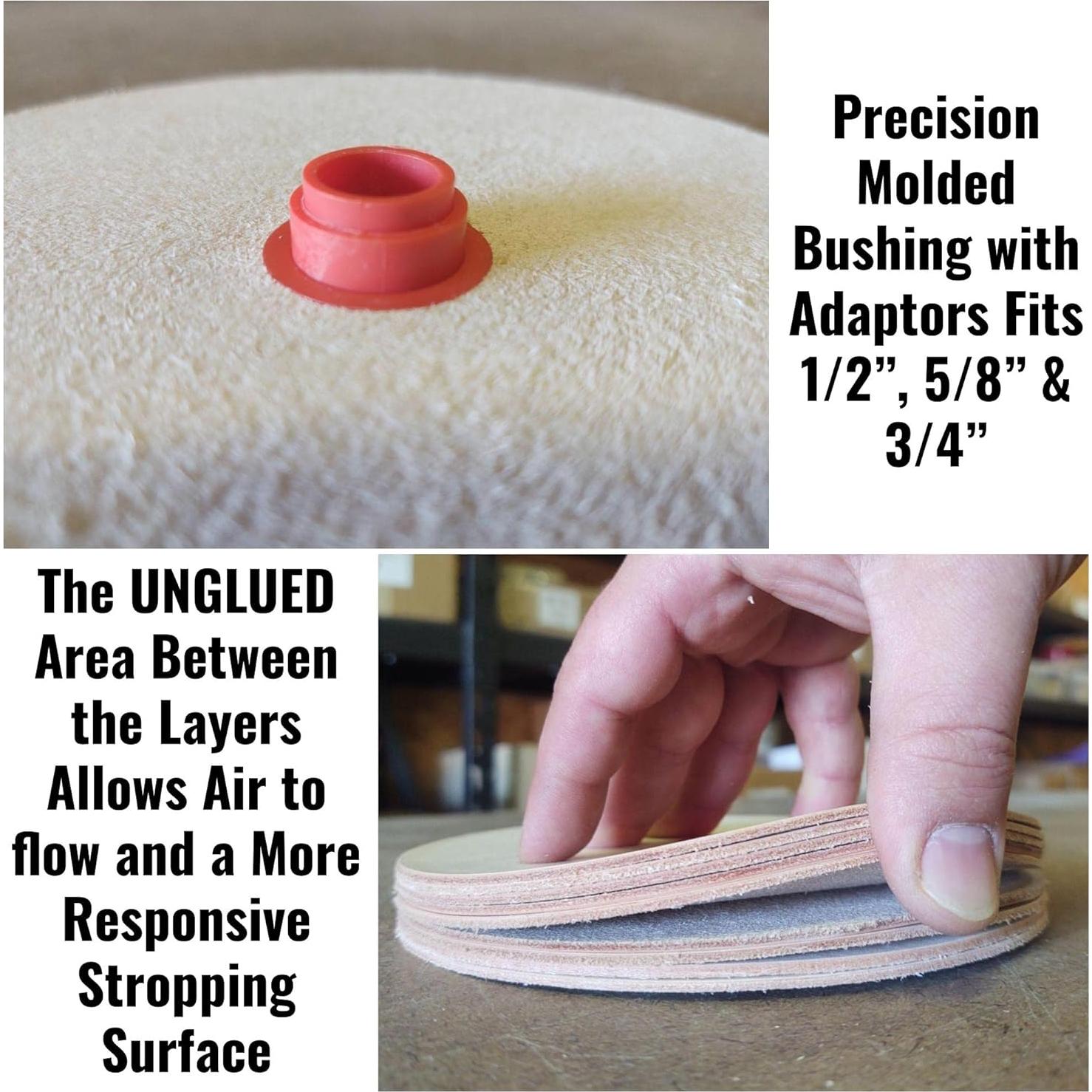 Rueda de Afilar de Cuero Pro Sharpening 16.5 cm para Amoladora