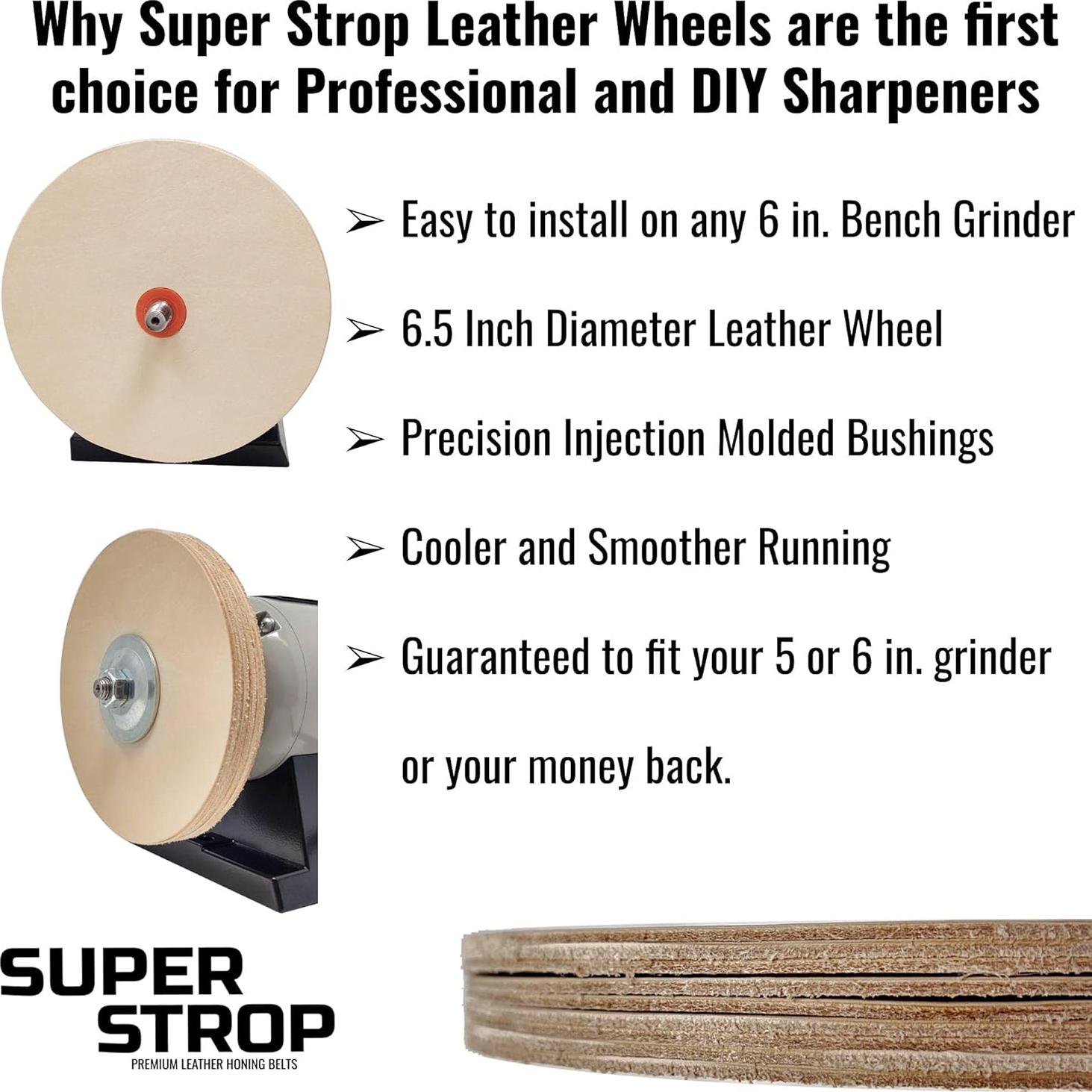 Rueda de Afilar de Cuero Pro Sharpening 16.5 cm para Amoladora