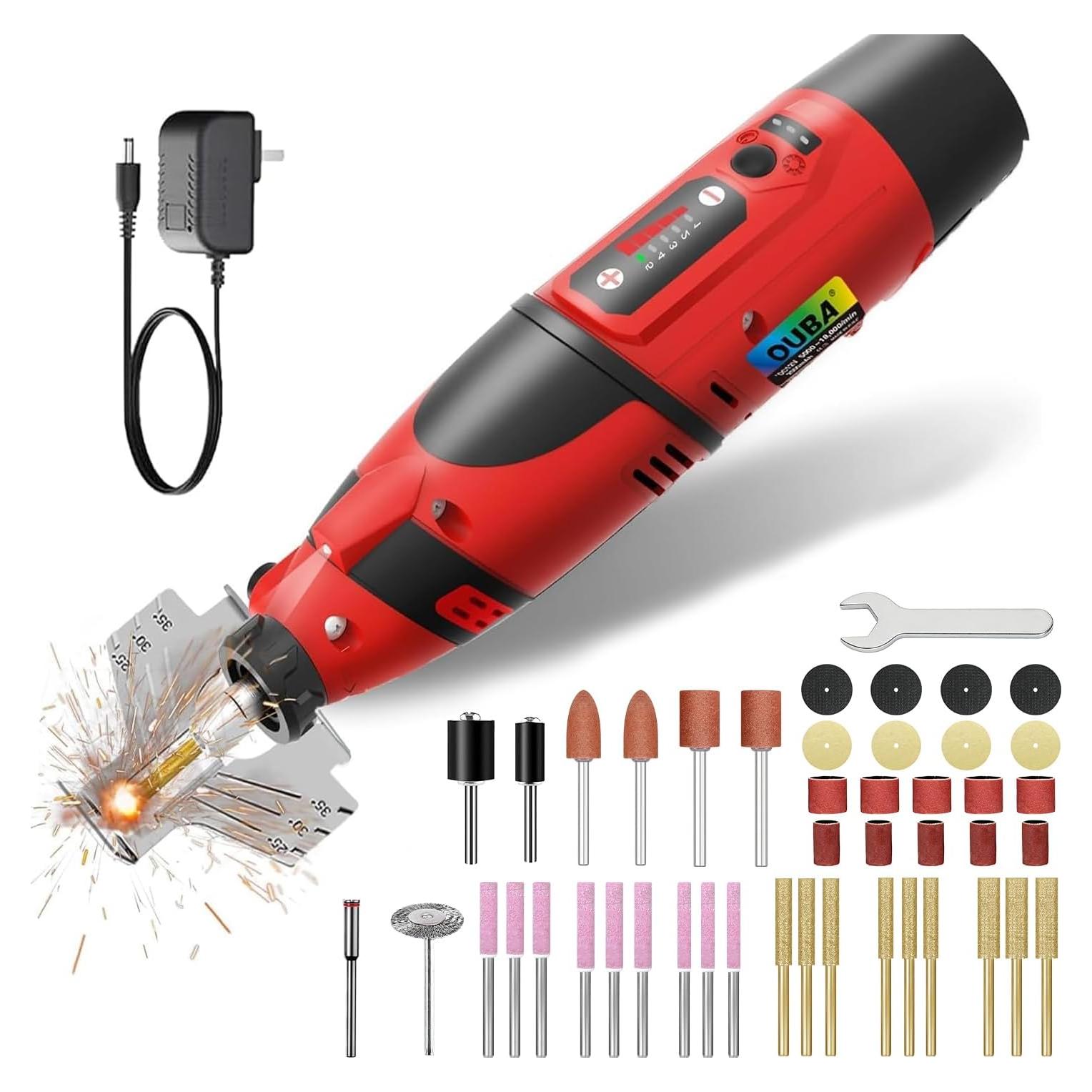 Afilador de Motosierra Inalámbrico OUBA 51 PCS Accesorios