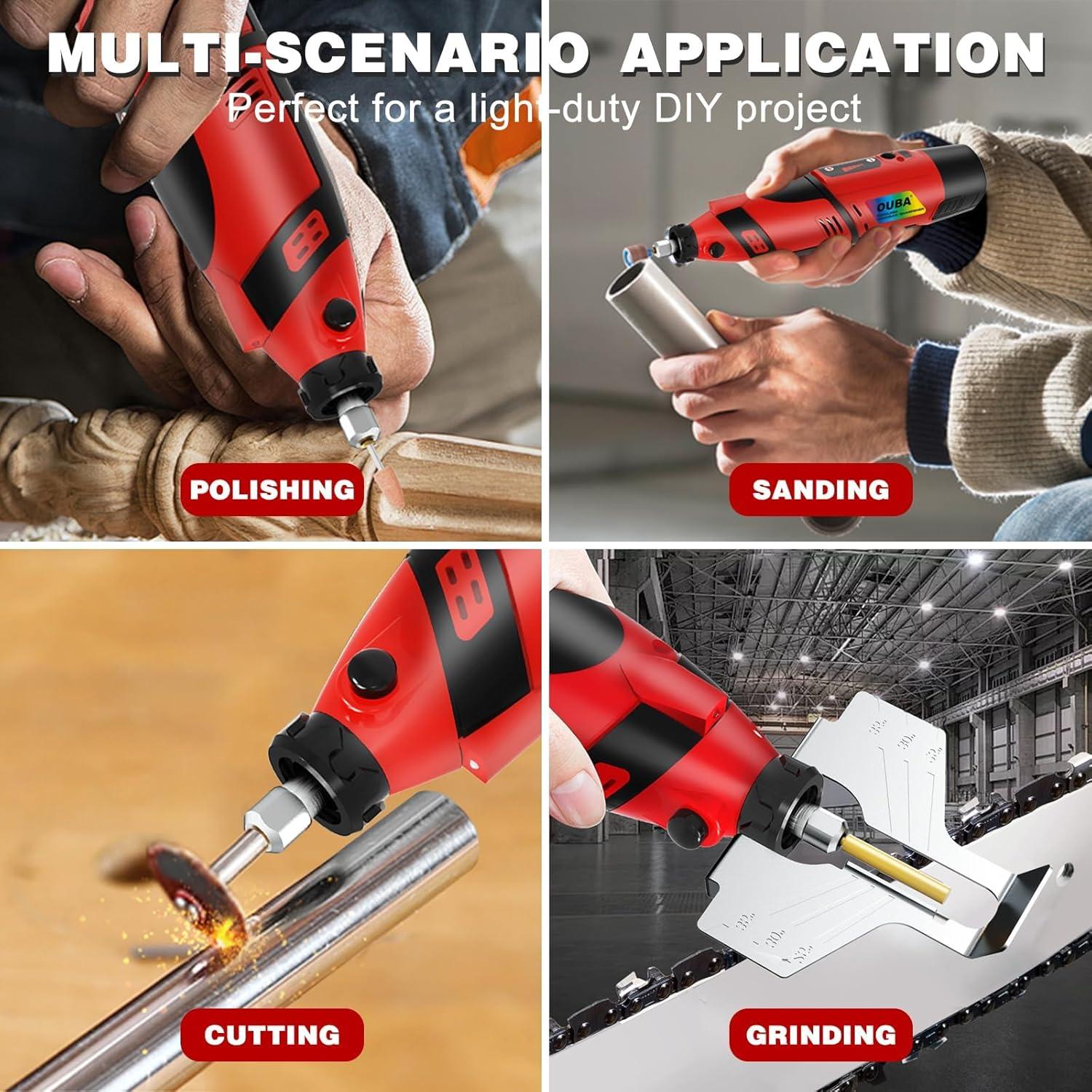 Afilador de Motosierra Inalámbrico OUBA 51 PCS Accesorios