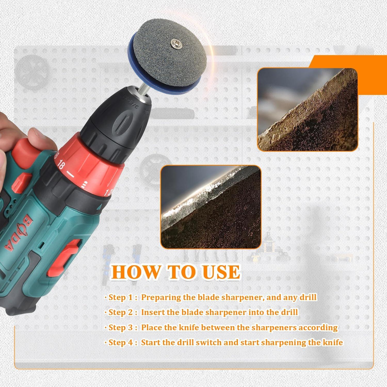 Afilador de Cuchillas para Taladro HUAREW - Paquete de 3