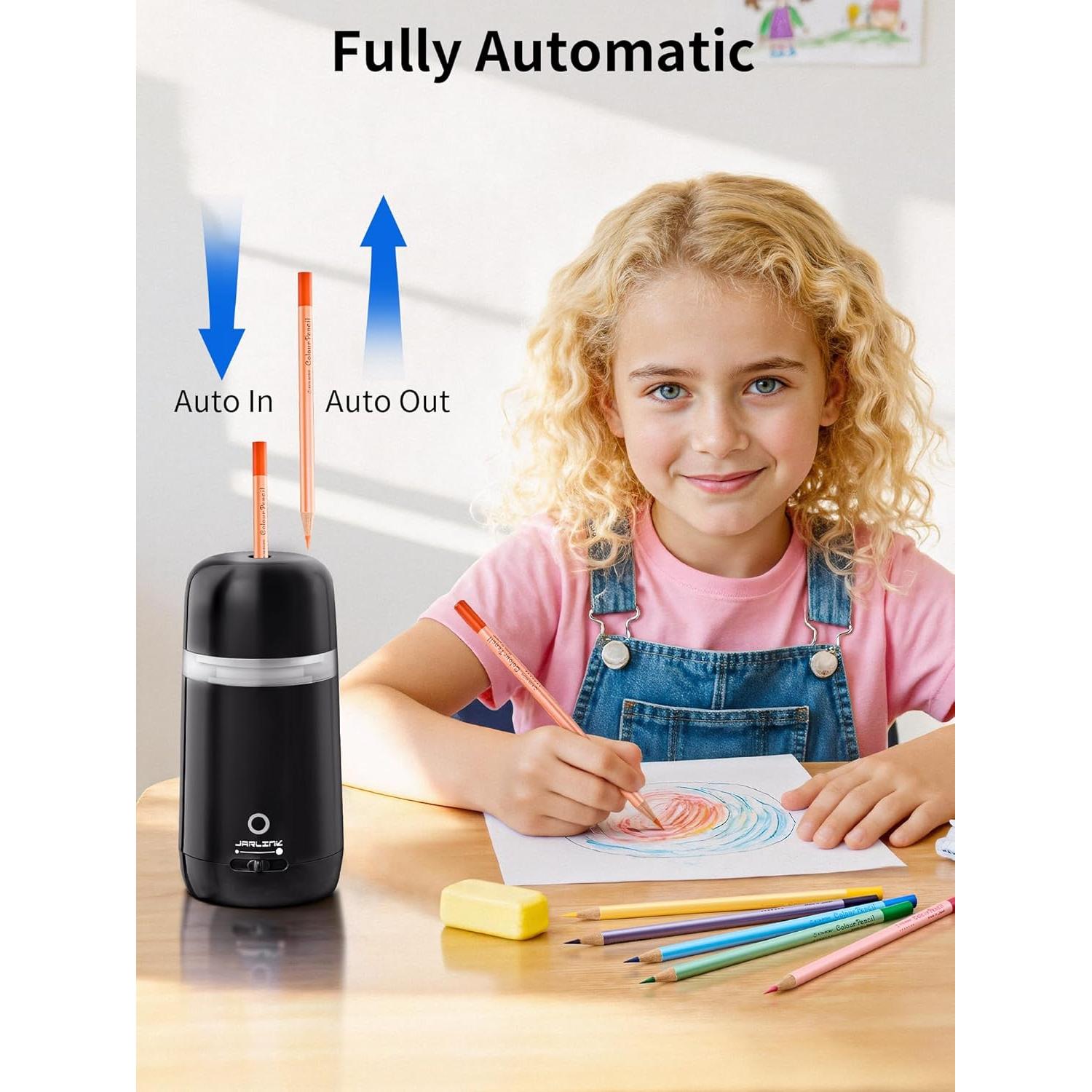 Sacapuntas Eléctrico Automático JARLINK Negro 3 Modos 2000mAh