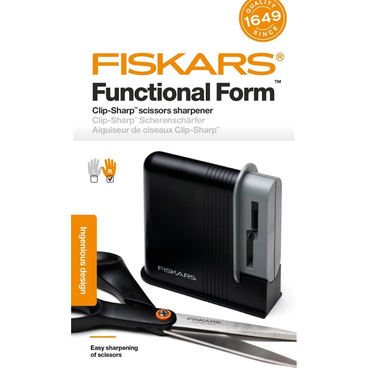 Afilador de Tijeras Fiskars Clip-Sharp, 4 cm, Negro