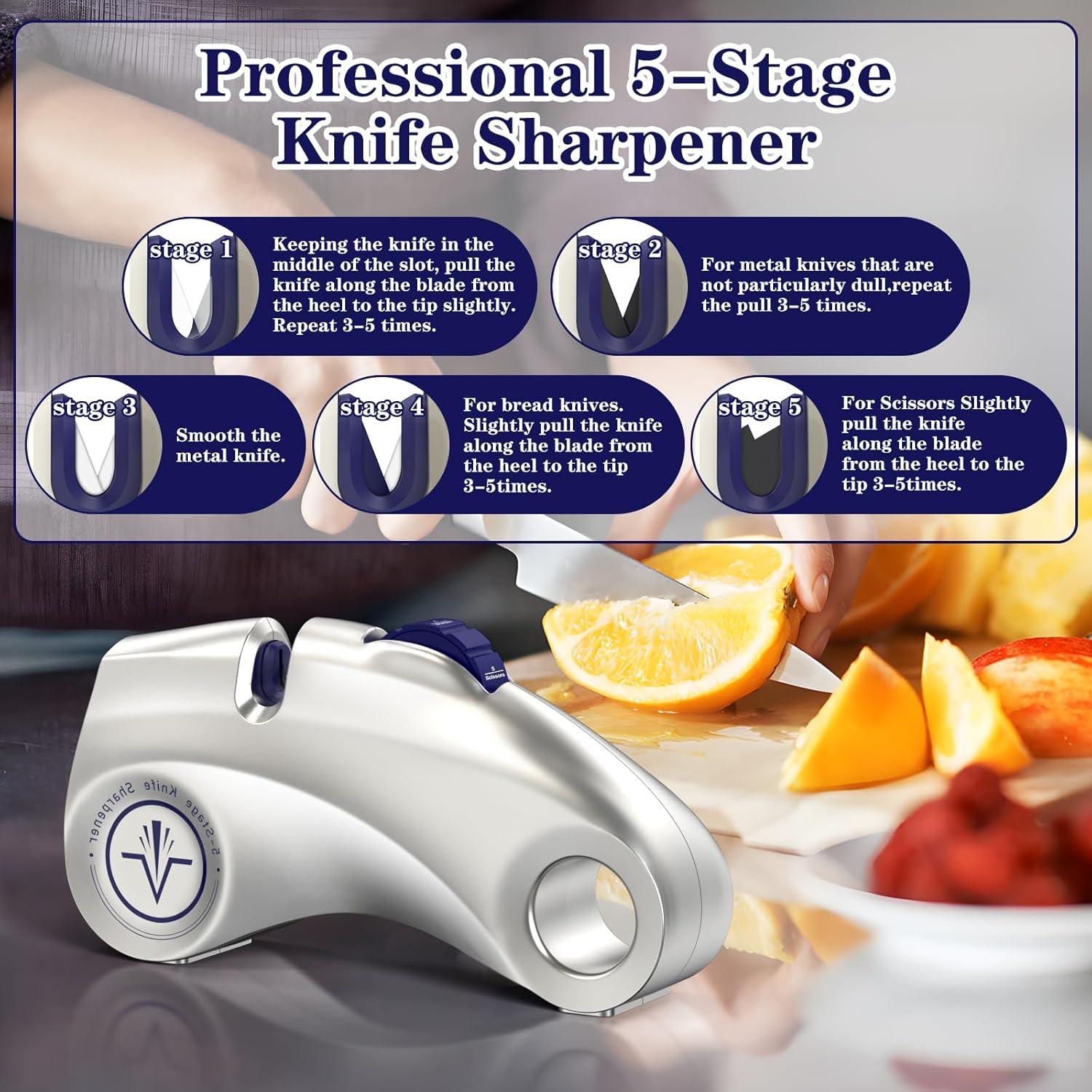 Afilador de Cuchillos Manual 5 Etapas VIDOME - Precisión y Ergonomía