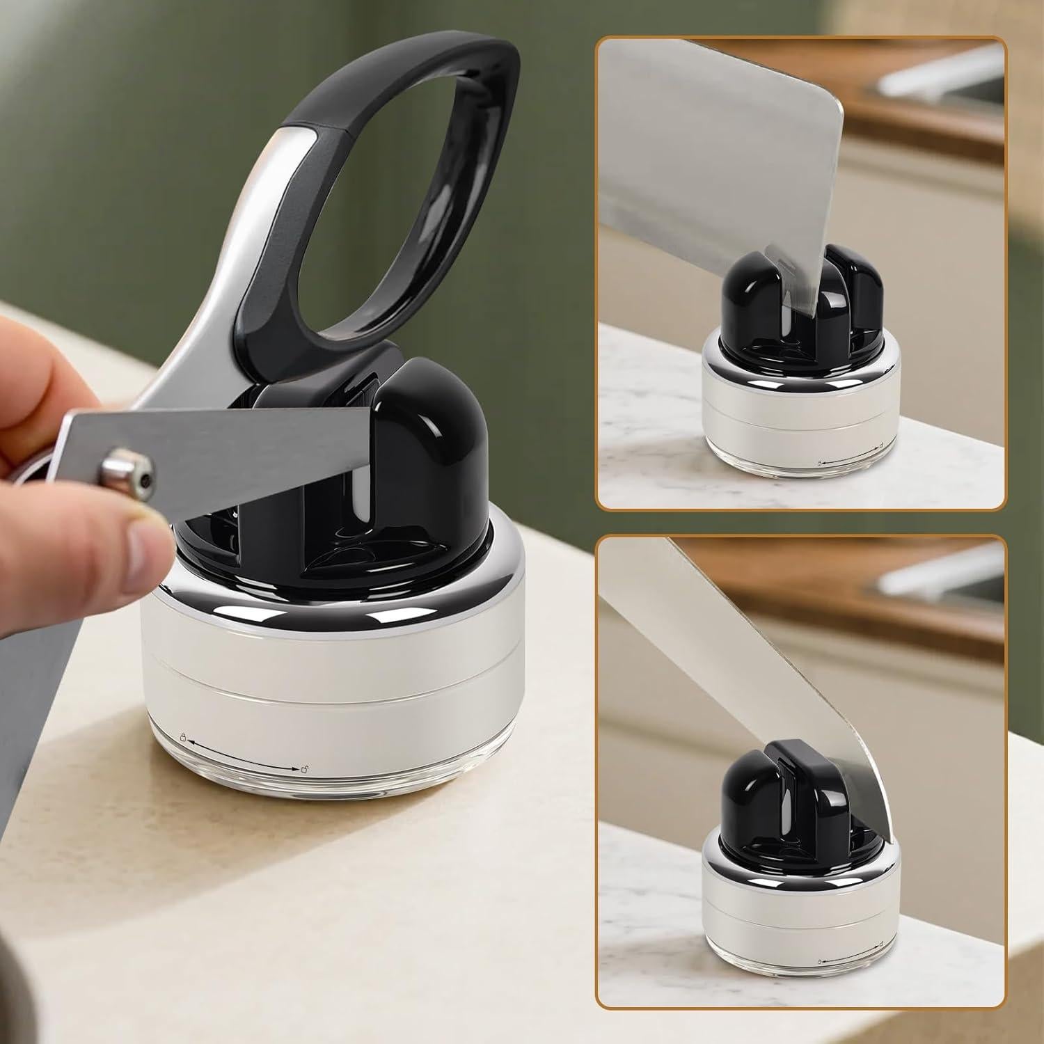 Afilador de cuchillos manos libres BSTOPXX 2 etapas con ventosa