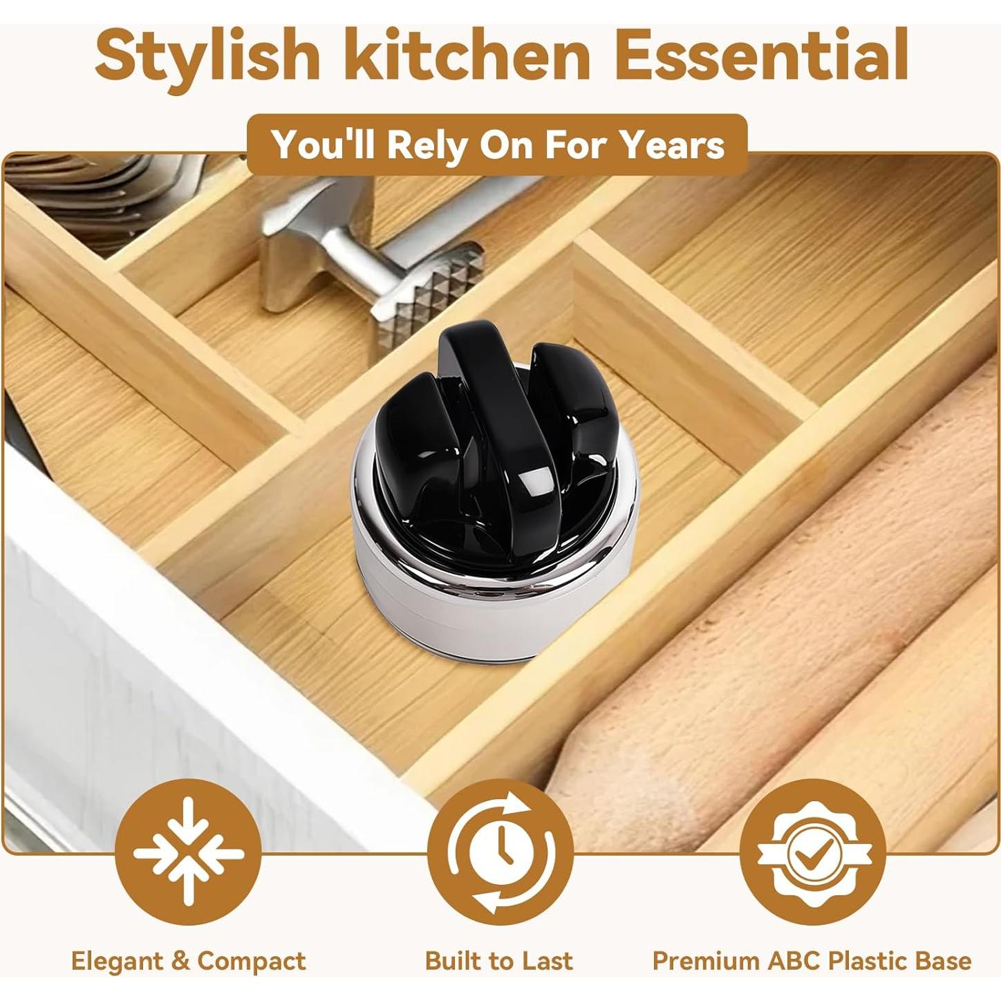 Afilador de cuchillos manos libres BSTOPXX 2 etapas con ventosa