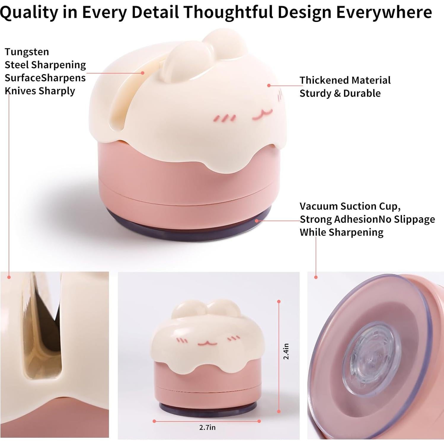 Afilador de cuchillos PUOPOSTY compacto con base de succión