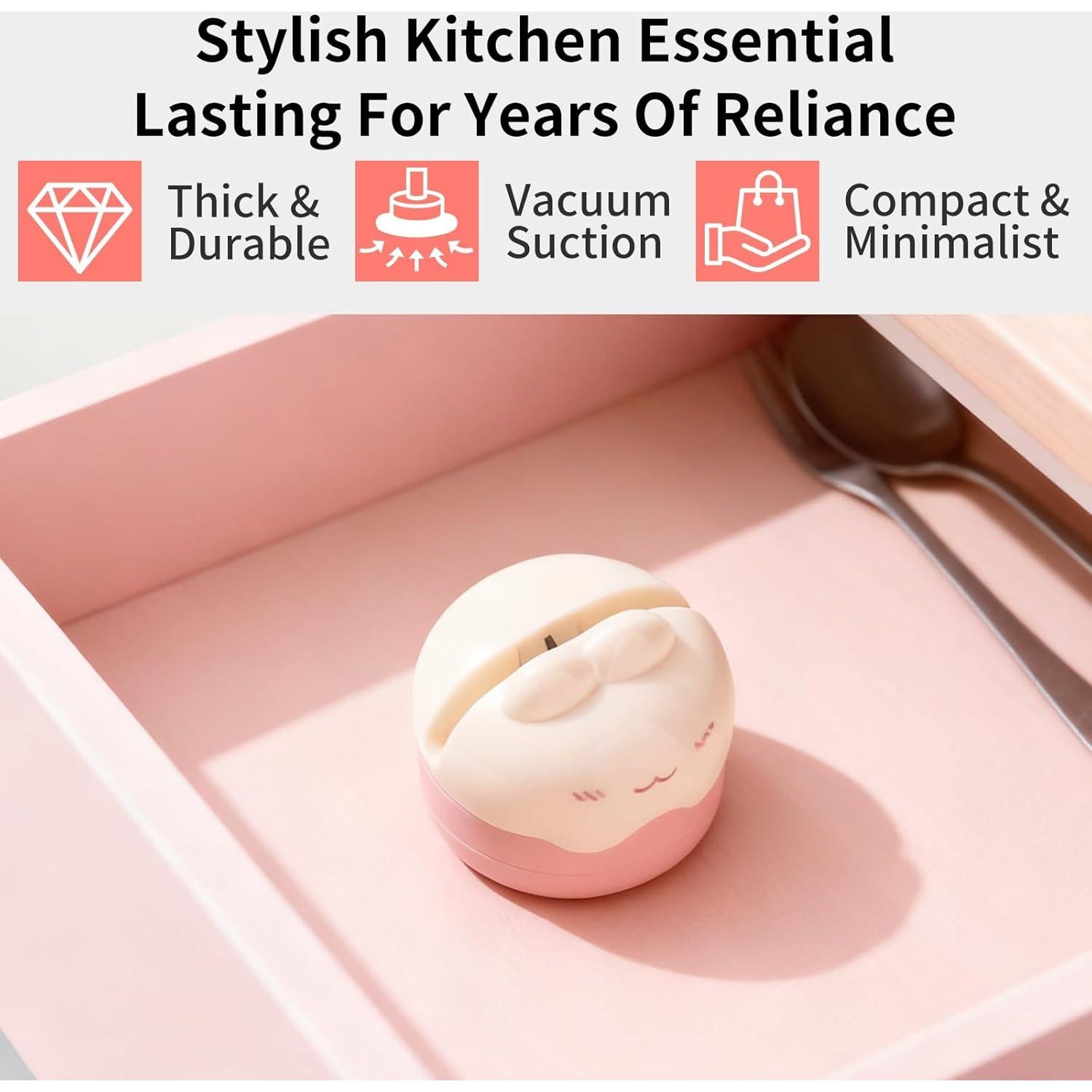 Afilador de cuchillos PUOPOSTY compacto con base de succión