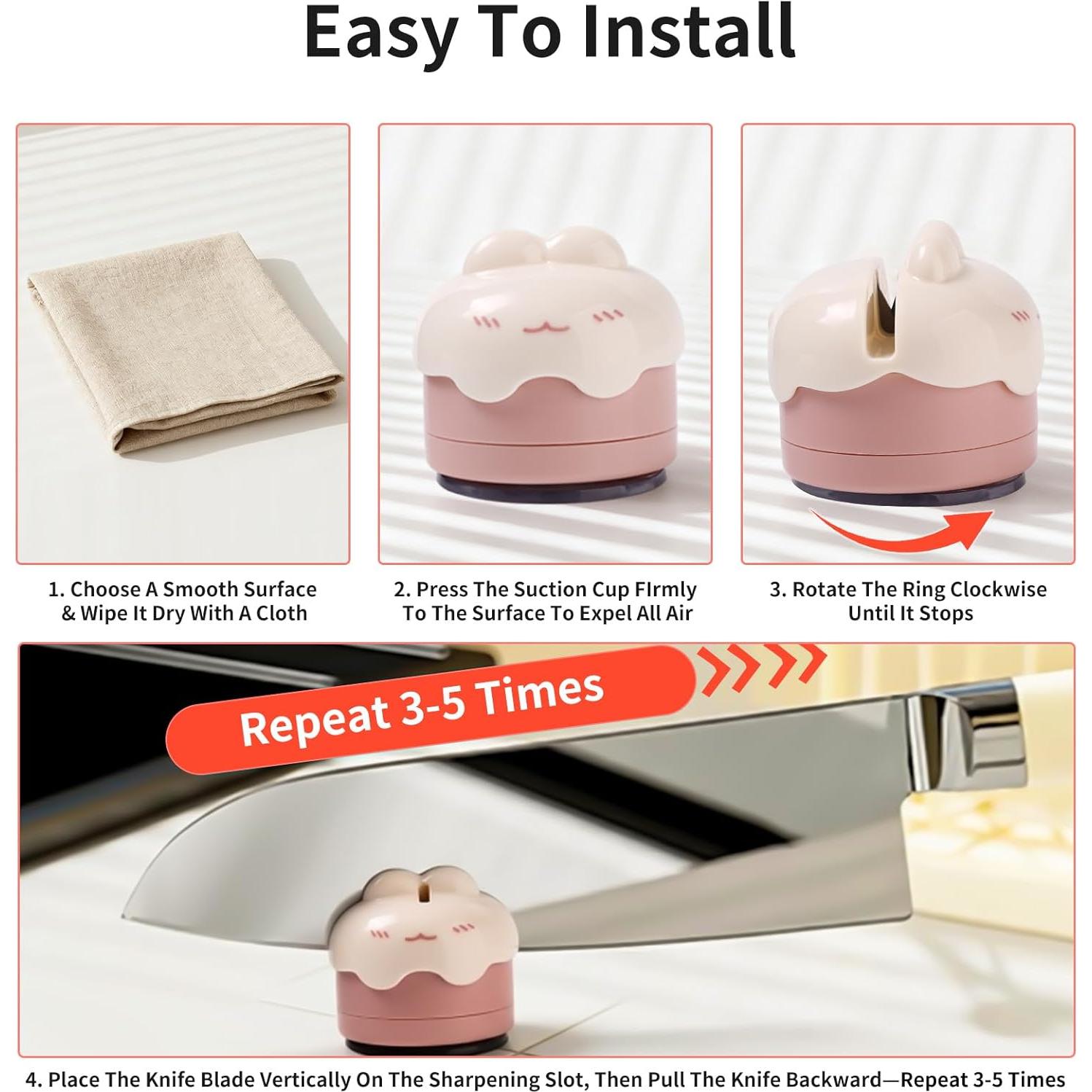 Afilador de cuchillos PUOPOSTY compacto con base de succión