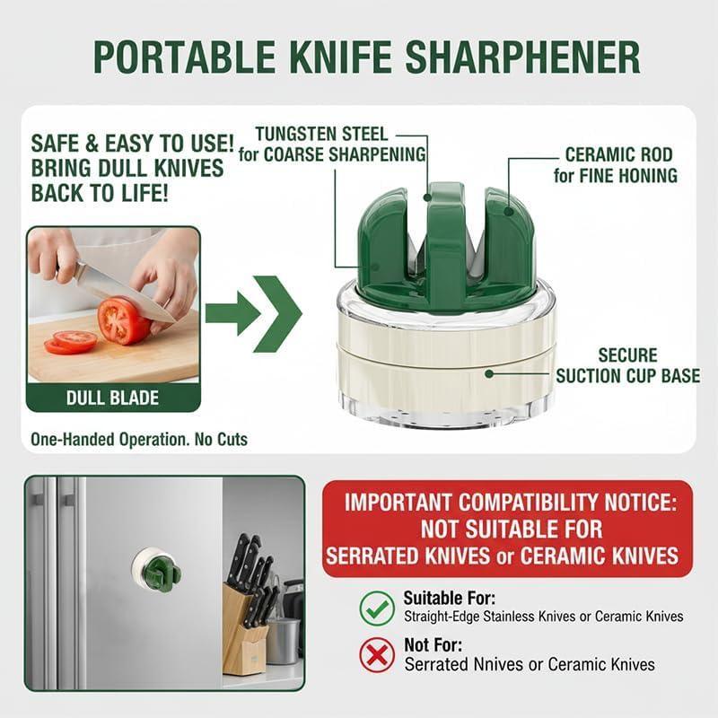 Afilador de cuchillos Vantico multiángulo con ventosa