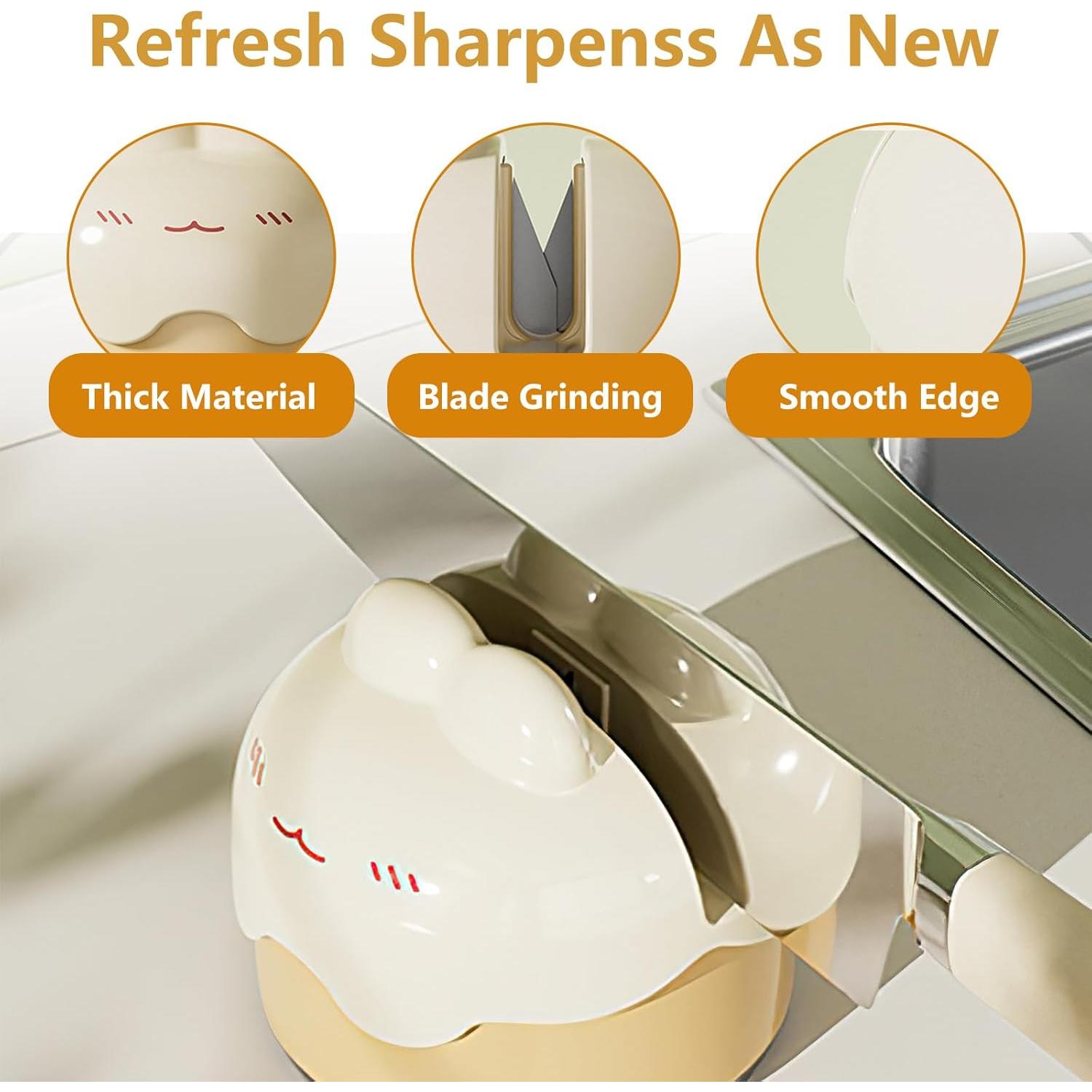 Afilador de cuchillos Kumet con base de ventosa Rosa