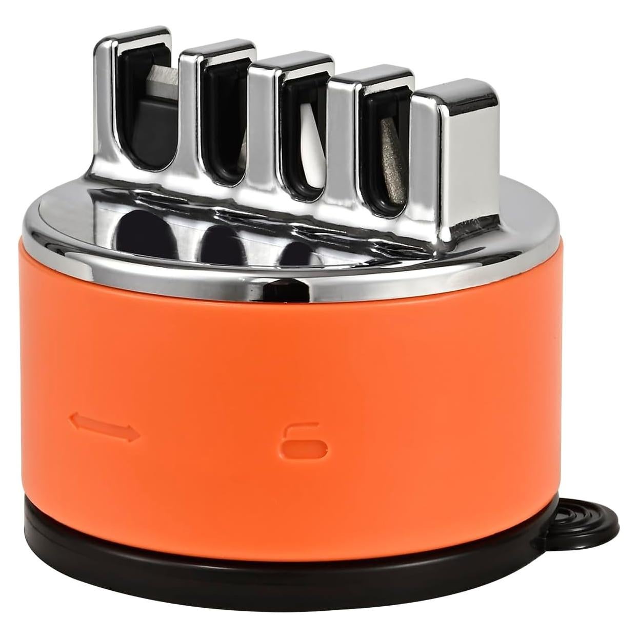 Afilador de cuchillos y tijeras Genérico 4 etapas Naranja