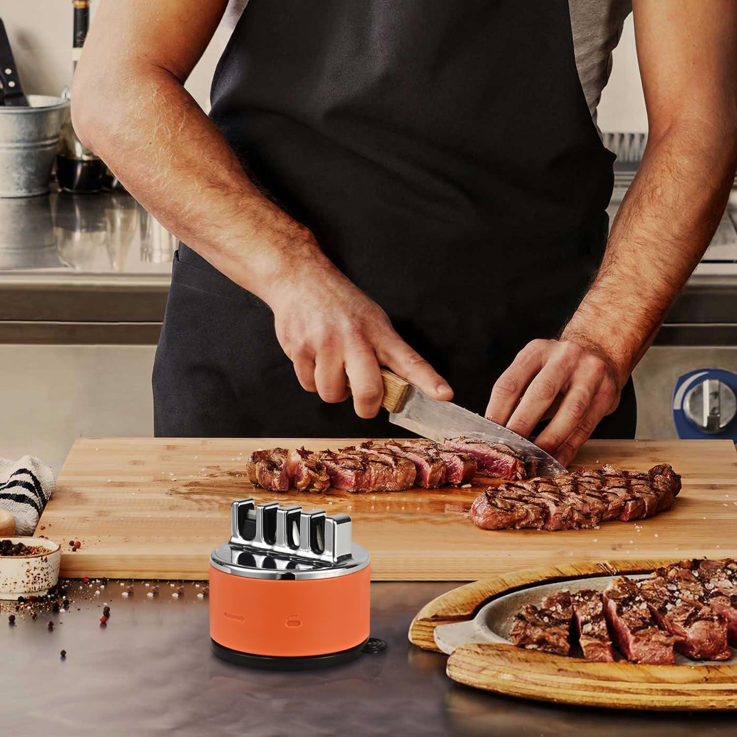 Afilador de cuchillos y tijeras Genérico 4 etapas Naranja