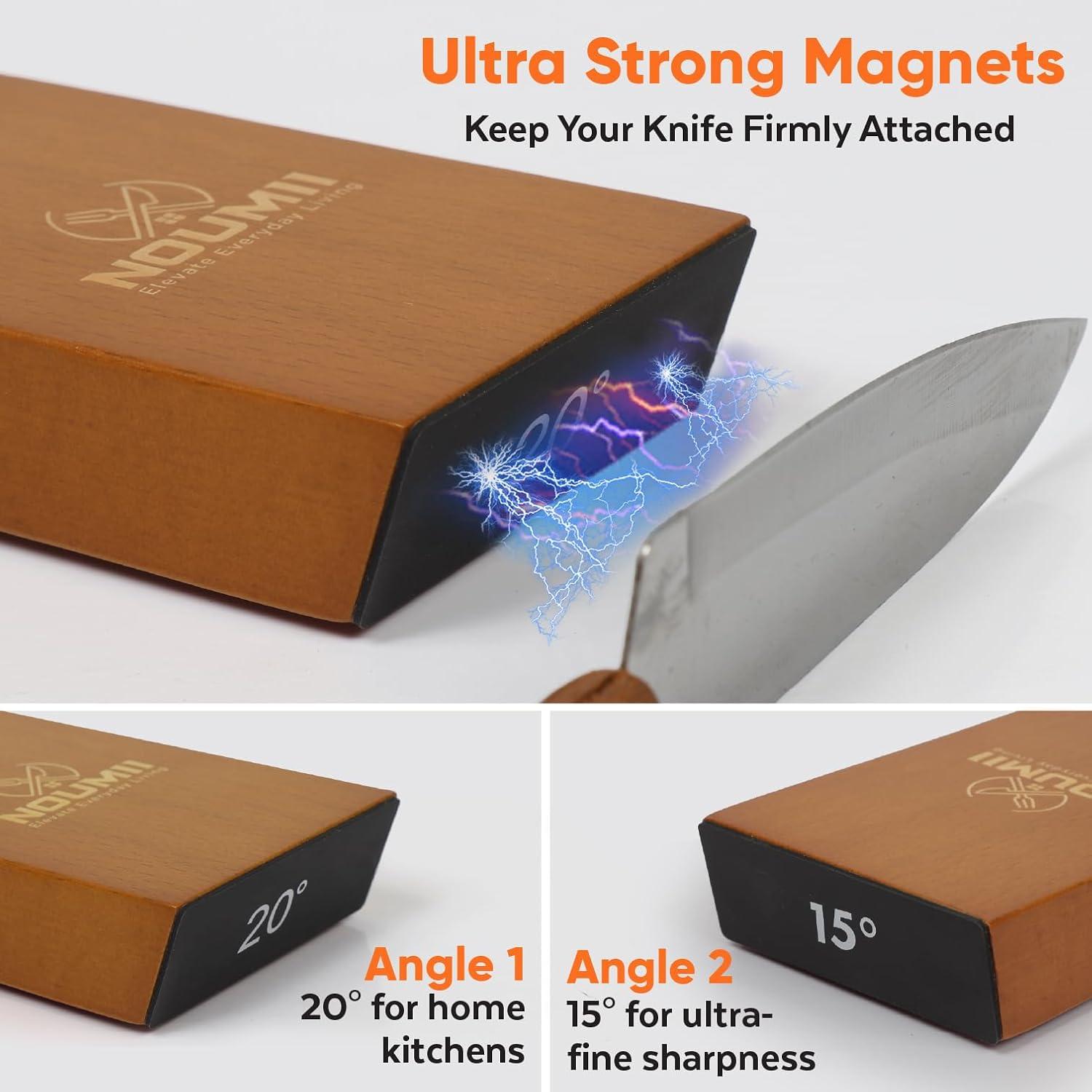 Afilador de Cuchillos Noumii de Madera de Haya - Doble Ángulo