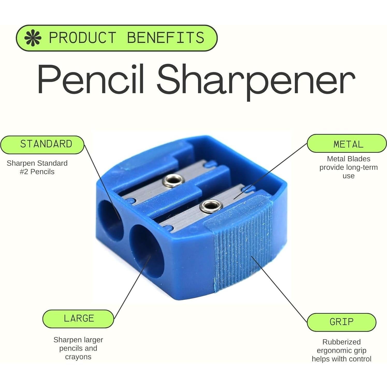 Sacapuntas Manual Iconikal 12 Unidades Doble Agujero Multicolor