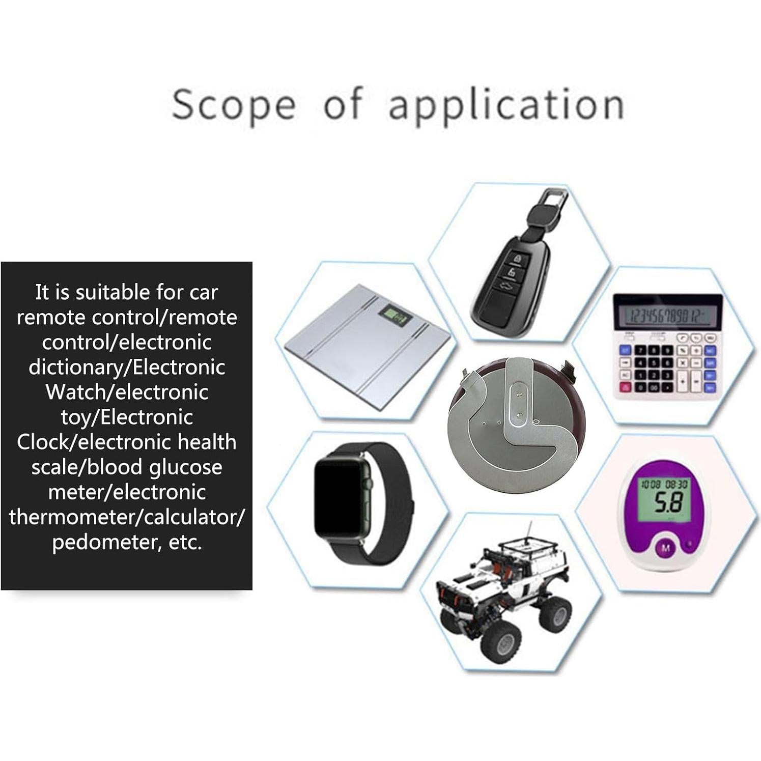 Batería Recargable 3V VL2020 para Control Remoto de Llave de Coche