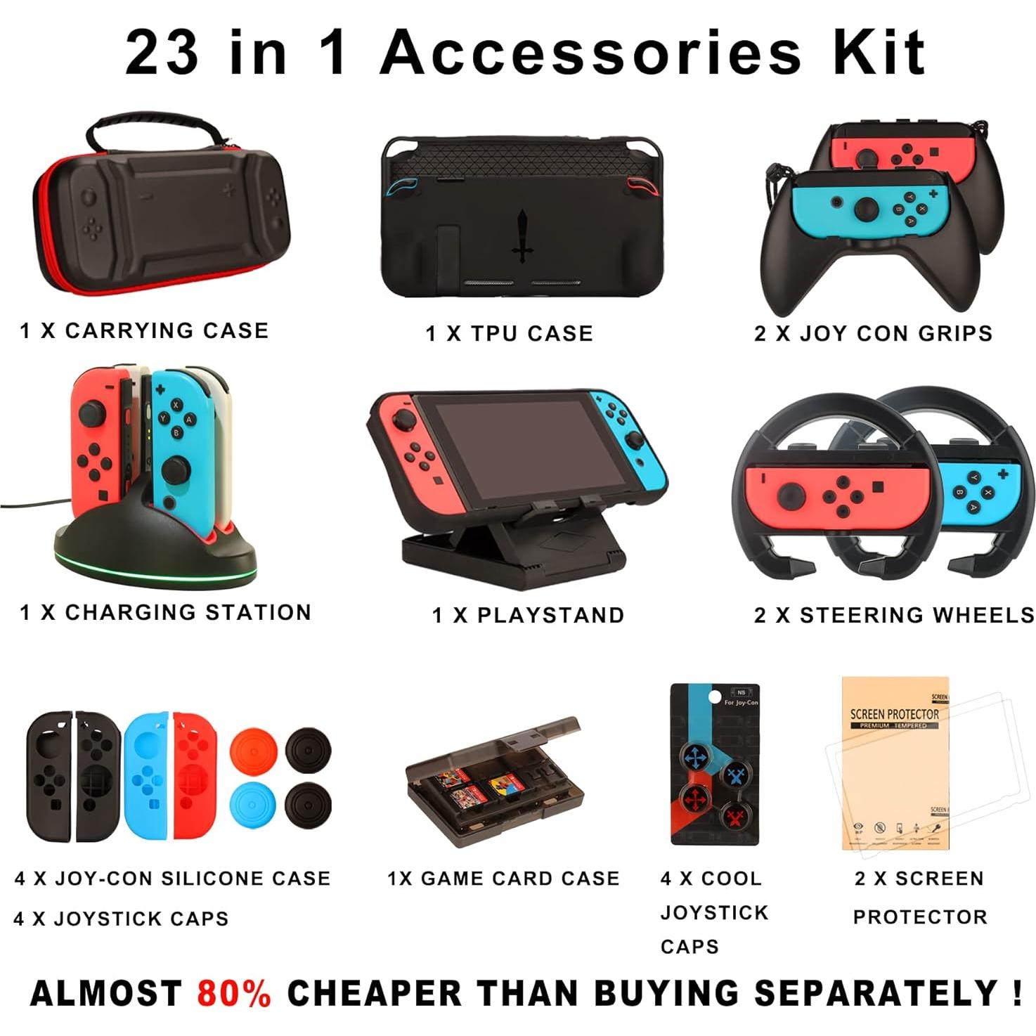 Kit de Accesorios para Nintendo Switch RTop 23 en 1