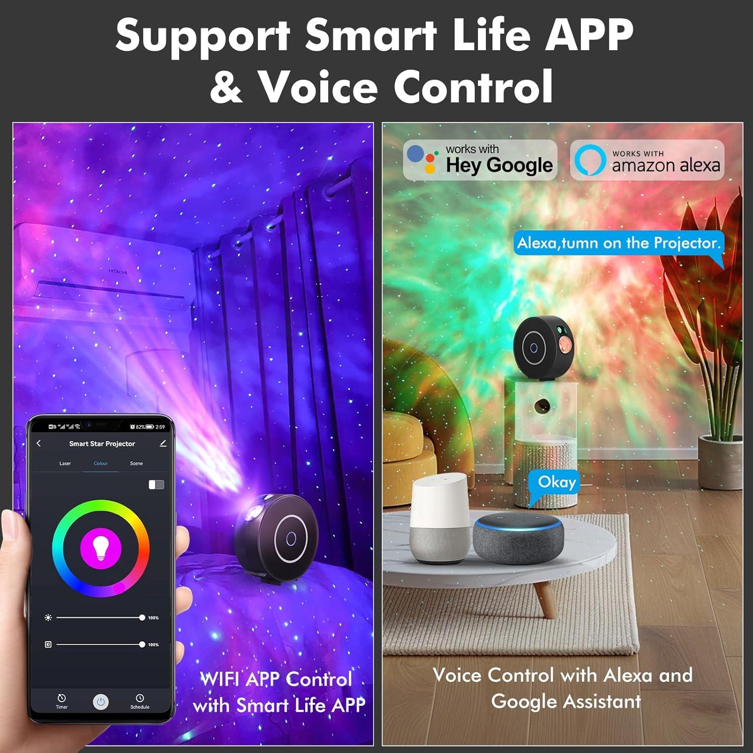 Proyector Galáctico Shenzhen SK20 Negro, Control APP y Voz