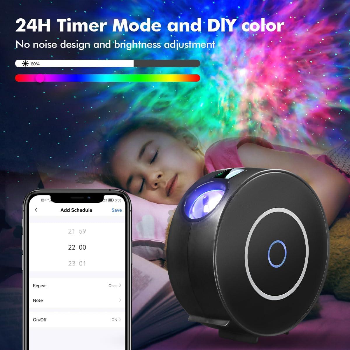 Proyector Galáctico Shenzhen SK20 Negro, Control APP y Voz