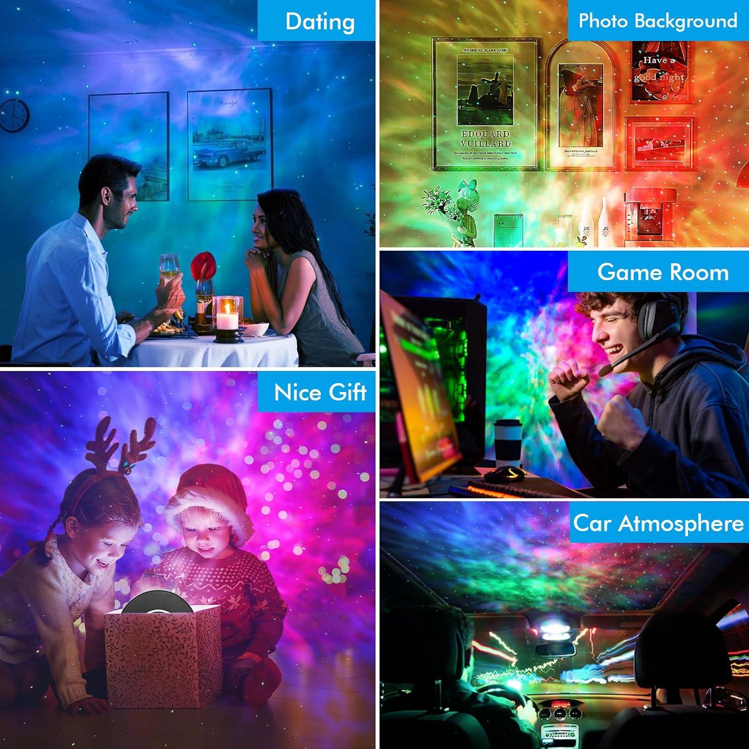 Proyector Galáctico Shenzhen SK20 Negro, Control APP y Voz