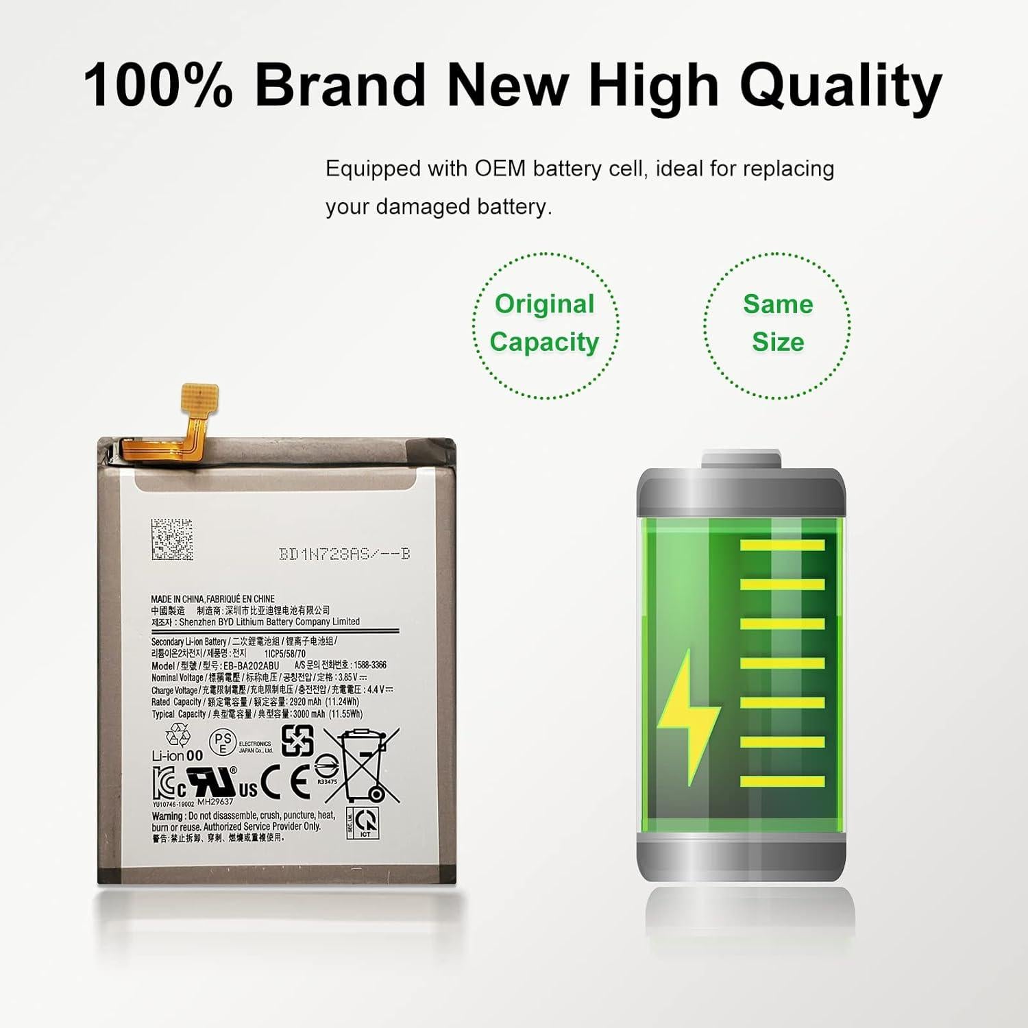 Batería de Reemplazo MAXSHARKS para Galaxy A10e/A20e Li-Po