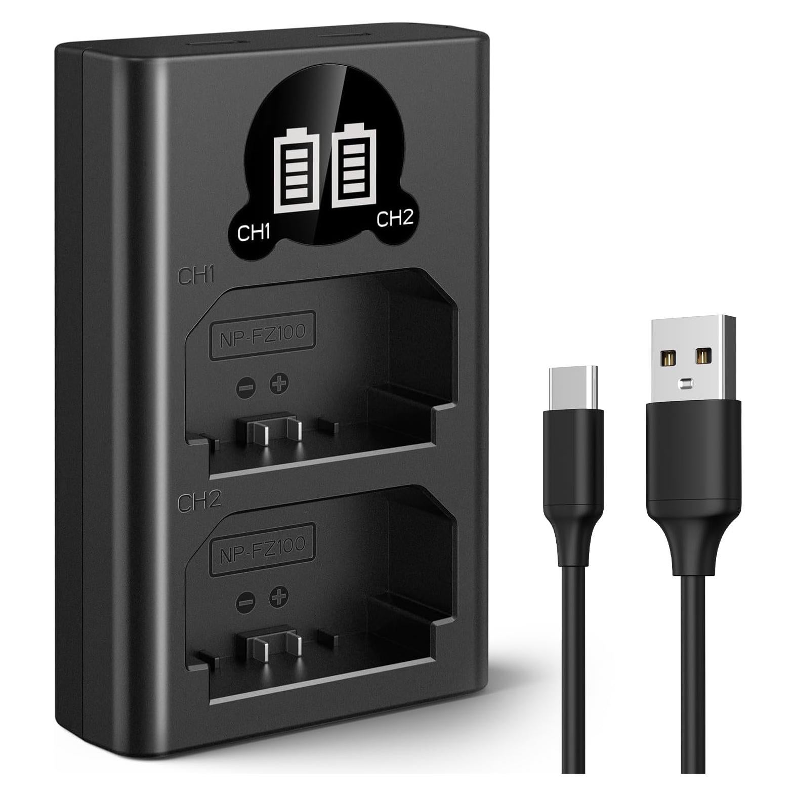 Cargador K&F Concept NP-FZ100 Doble Ranura con LCD para Sony