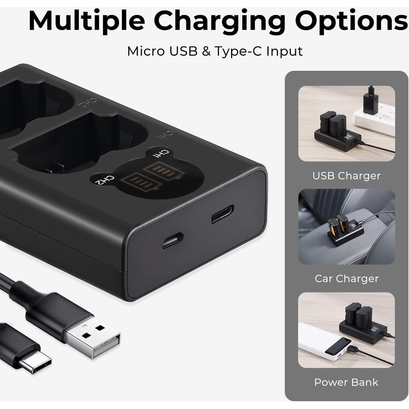 Cargador K&F Concept NP-FZ100 Doble Ranura con LCD para Sony