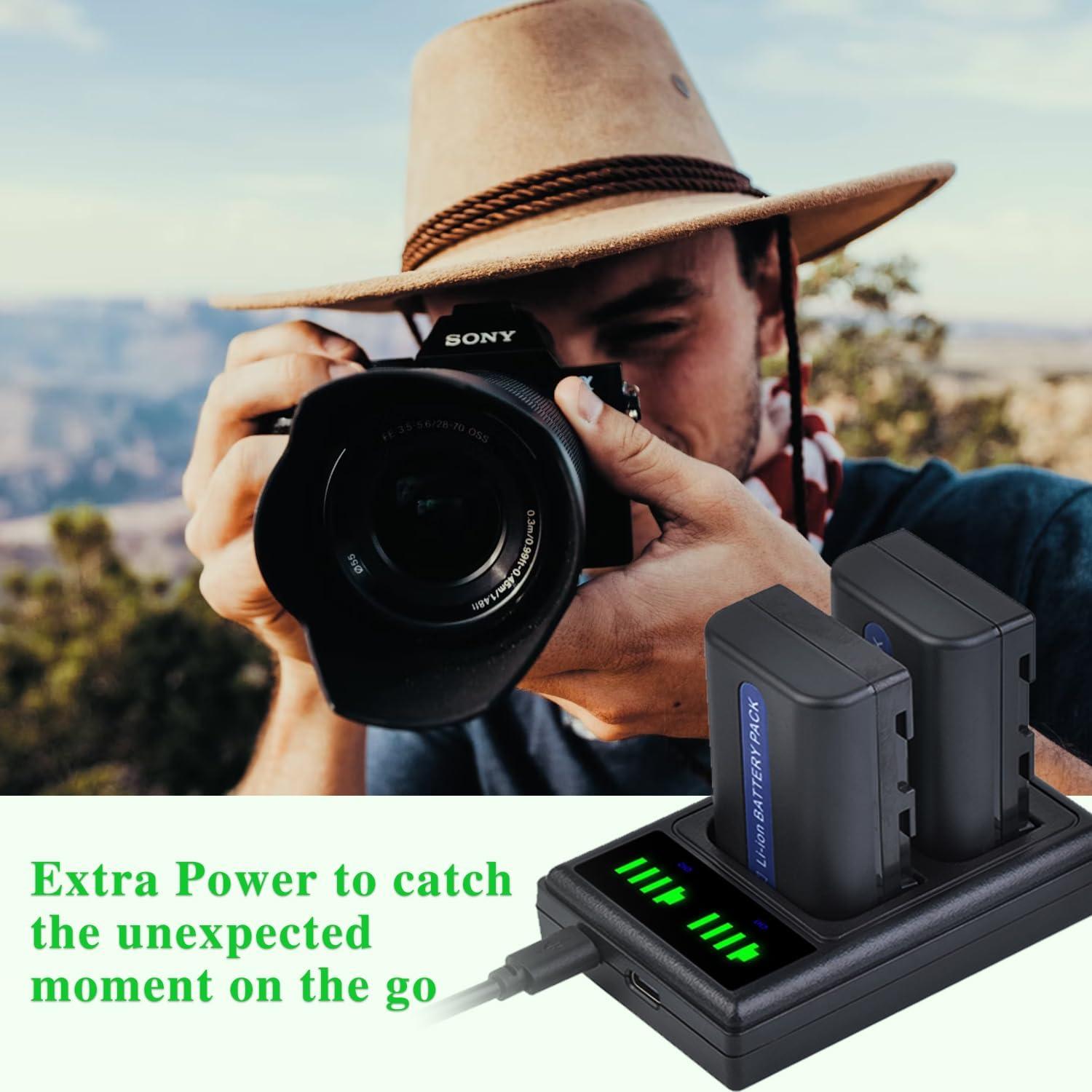 Baterías Tectra NP-FM50 1800mAh + Cargador Doble LED USB