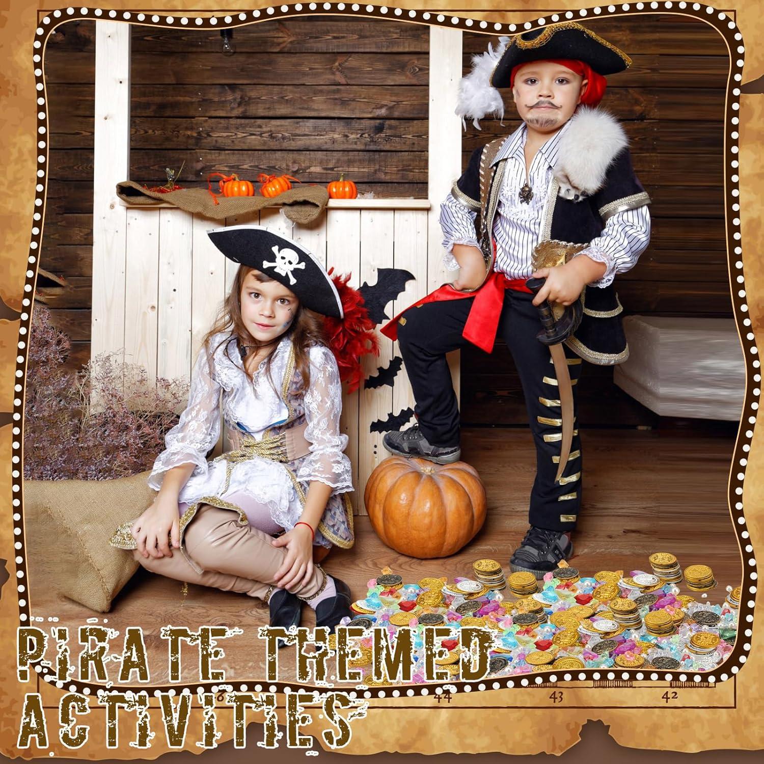 Hanaive 319 Pcs Monedas de Oro Pirata y Gemas Decorativas