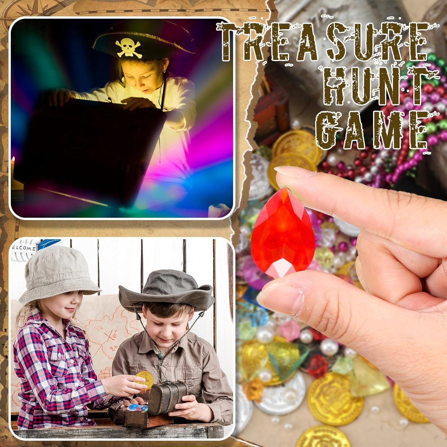 Hanaive 319 Pcs Monedas de Oro Pirata y Gemas Decorativas