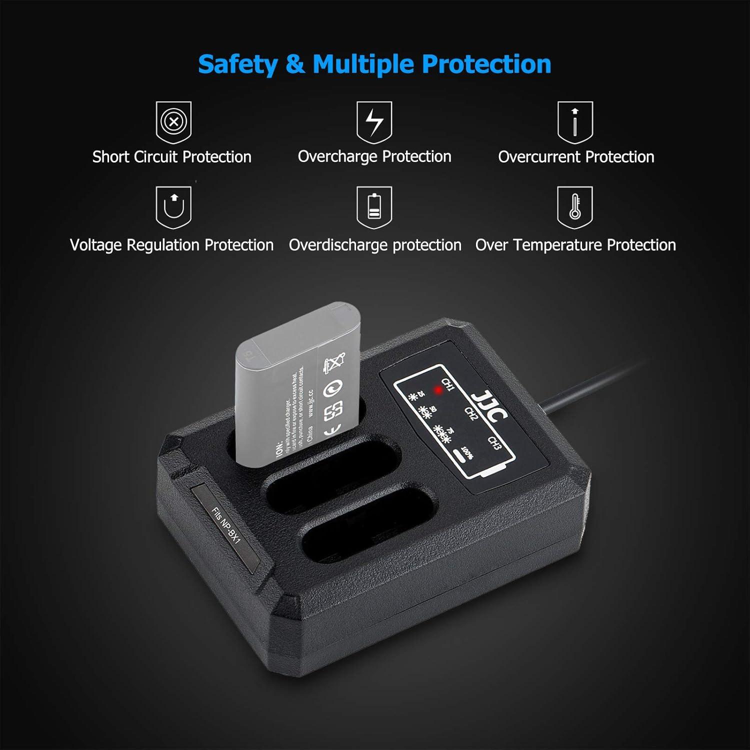 Cargador Triple USB para Batería Sony NP-BX1 - Carga Rápida