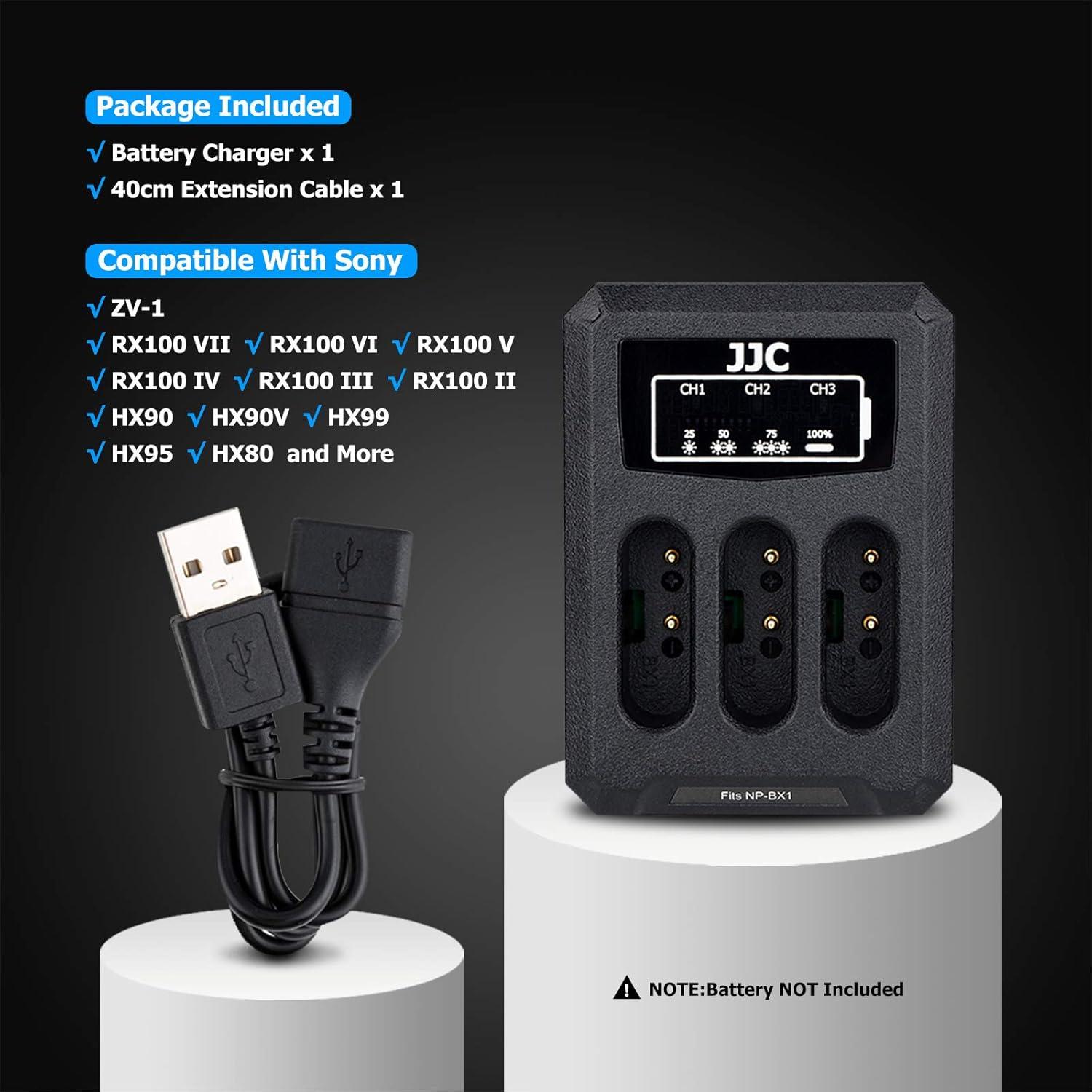 Cargador Triple USB para Batería Sony NP-BX1 - Carga Rápida