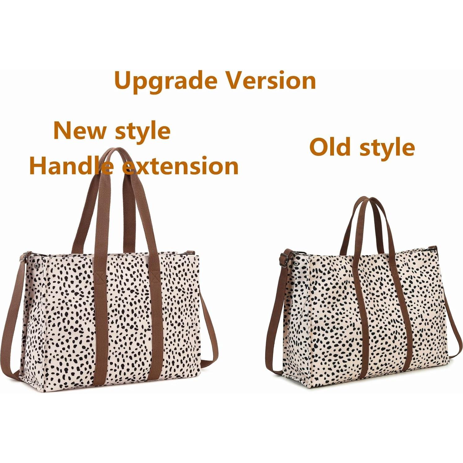 Bolsa Tote para Laptop BTOOP Leopardo 15.6" Lona Mujer