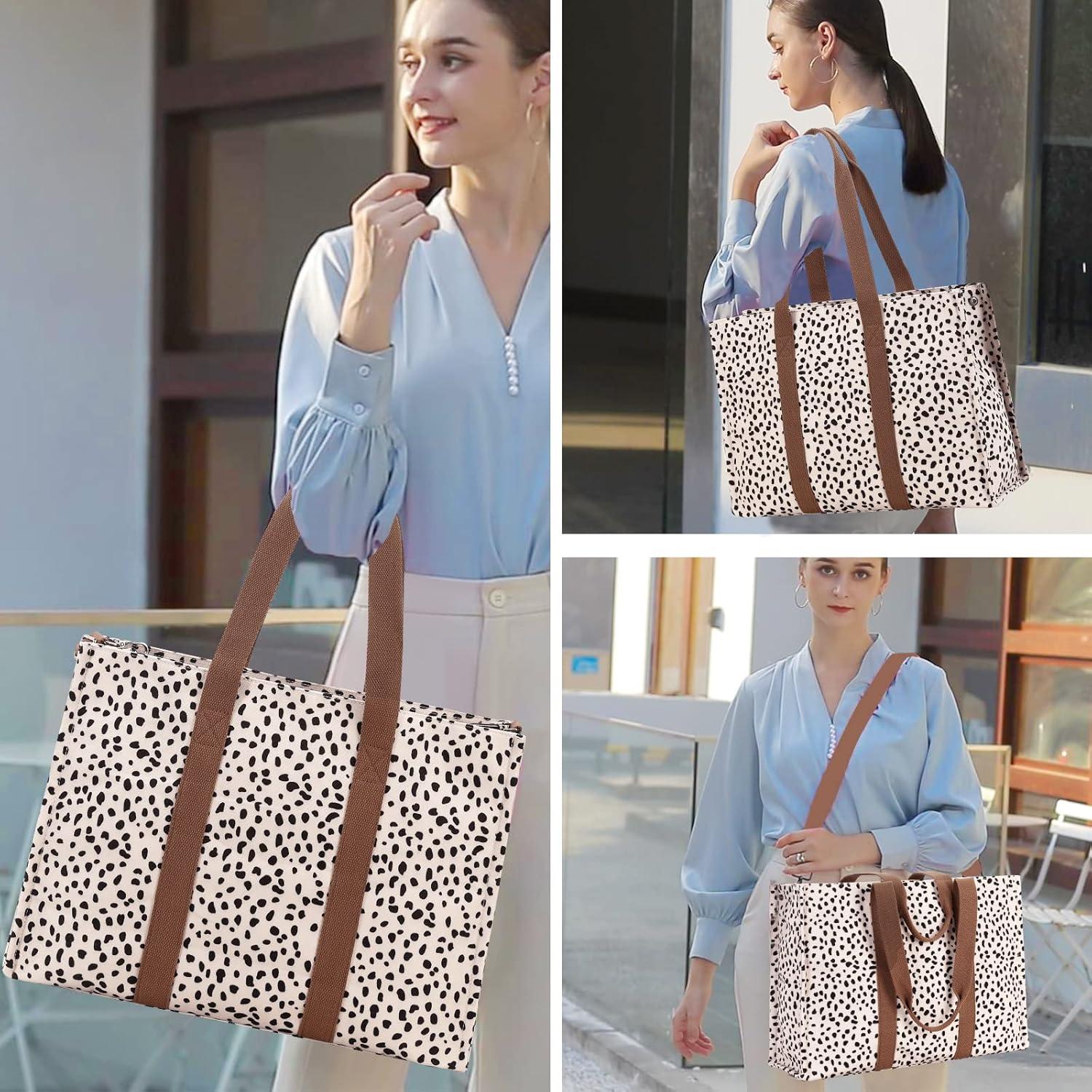 Bolsa Tote para Laptop BTOOP Leopardo 15.6" Lona Mujer