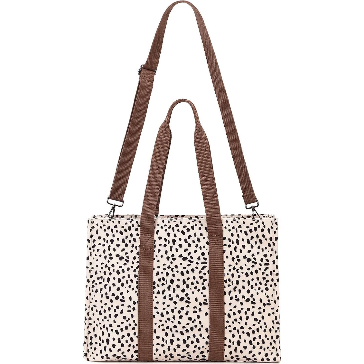 Bolsa Tote para Laptop BTOOP Leopardo 15.6" Lona Mujer