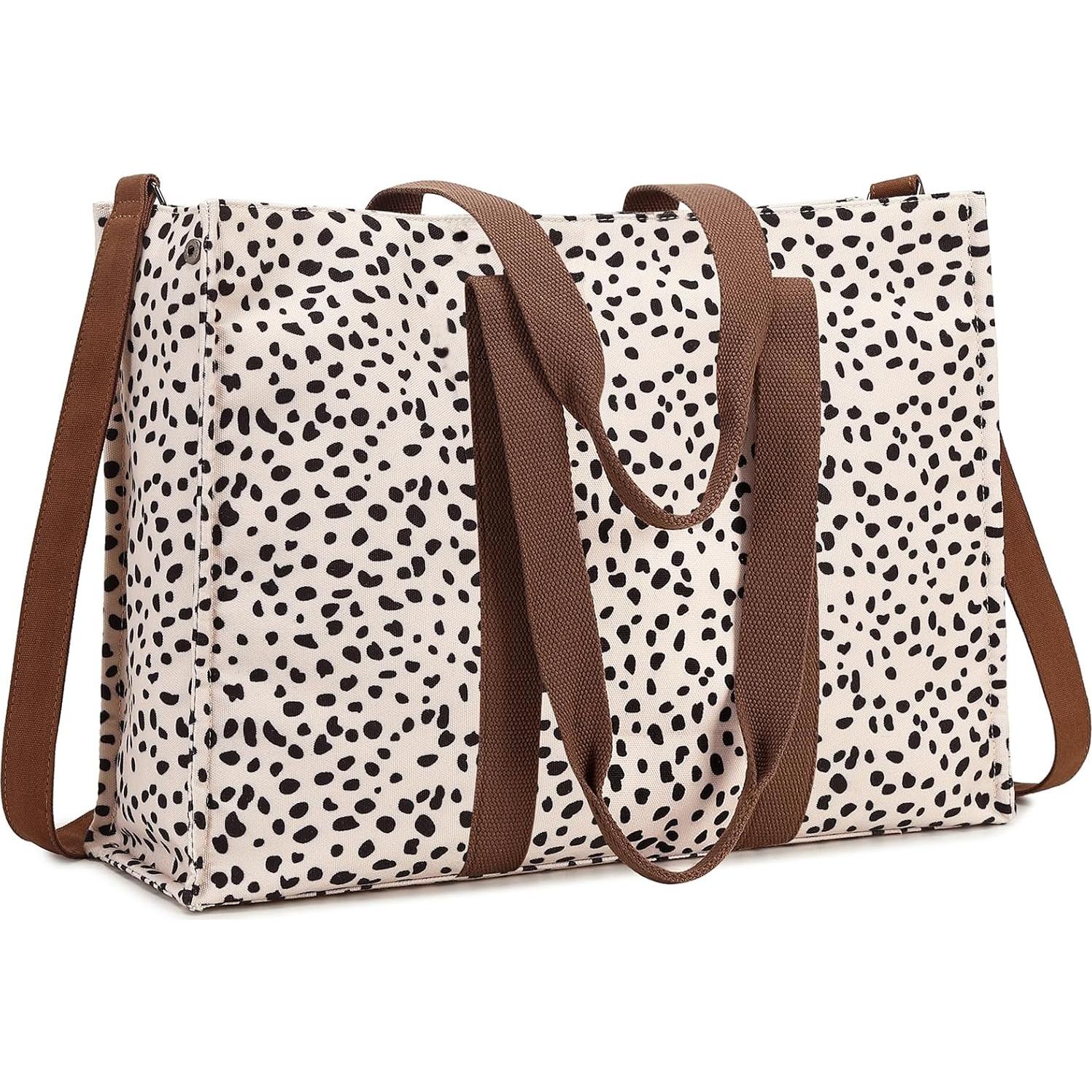Bolsa Tote para Laptop BTOOP Leopardo 15.6" Lona Mujer