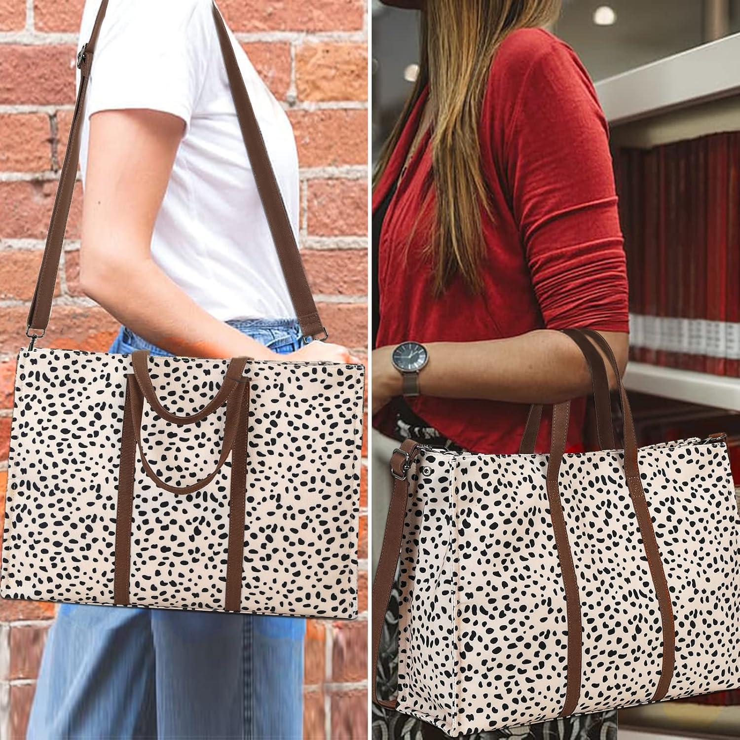 Bolsa Tote para Laptop BTOOP Leopardo 15.6" Lona Mujer