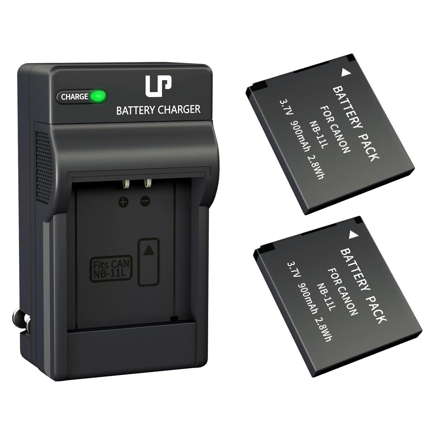 Batería y Cargador LP NB-11L para Canon PowerShot - 2 Unidades 900mAh