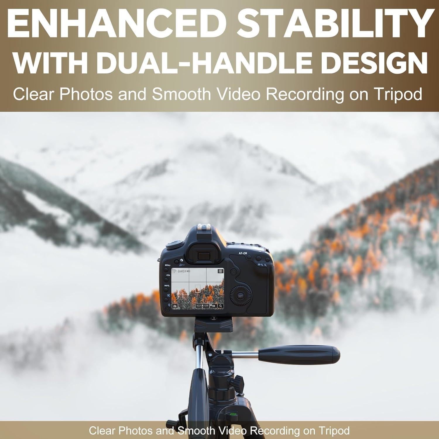 Eicaus 74'' Tall Tripod for Camera and Cell Phone, Professional Heavy Duty Camera Tripod for Photography, Compatible with Canon, Sony, Nikon，Panasonic, iPhone and Samsung