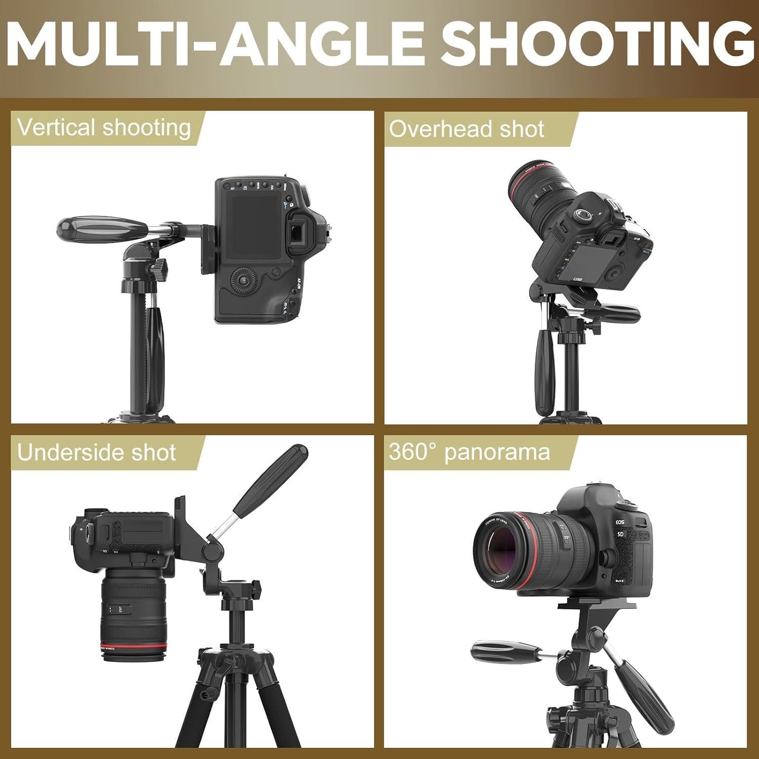 Eicaus 74'' Tall Tripod for Camera and Cell Phone, Professional Heavy Duty Camera Tripod for Photography, Compatible with Canon, Sony, Nikon，Panasonic, iPhone and Samsung