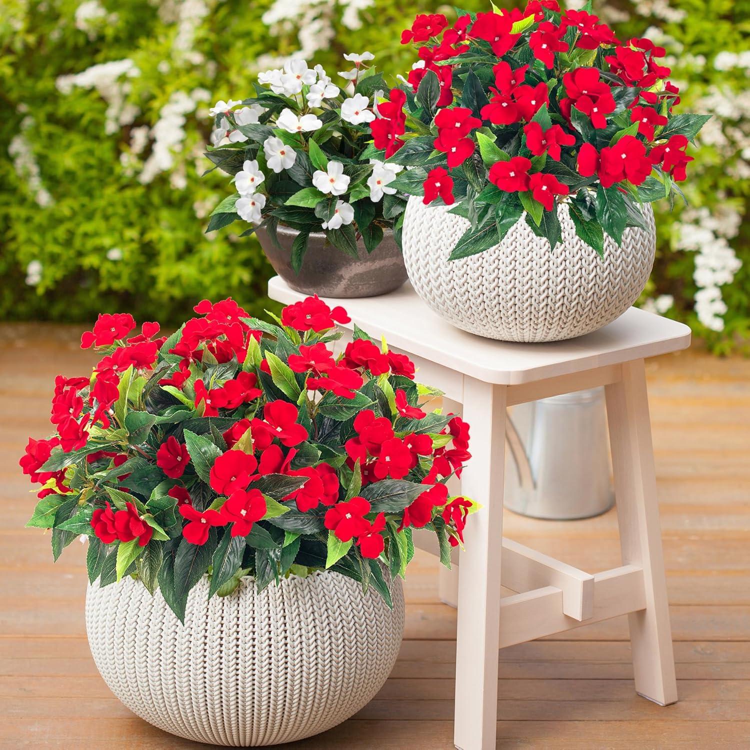 Ramo Artificial de Impatiens Uqueeten 2 Unidades Rojo 39.88 cm